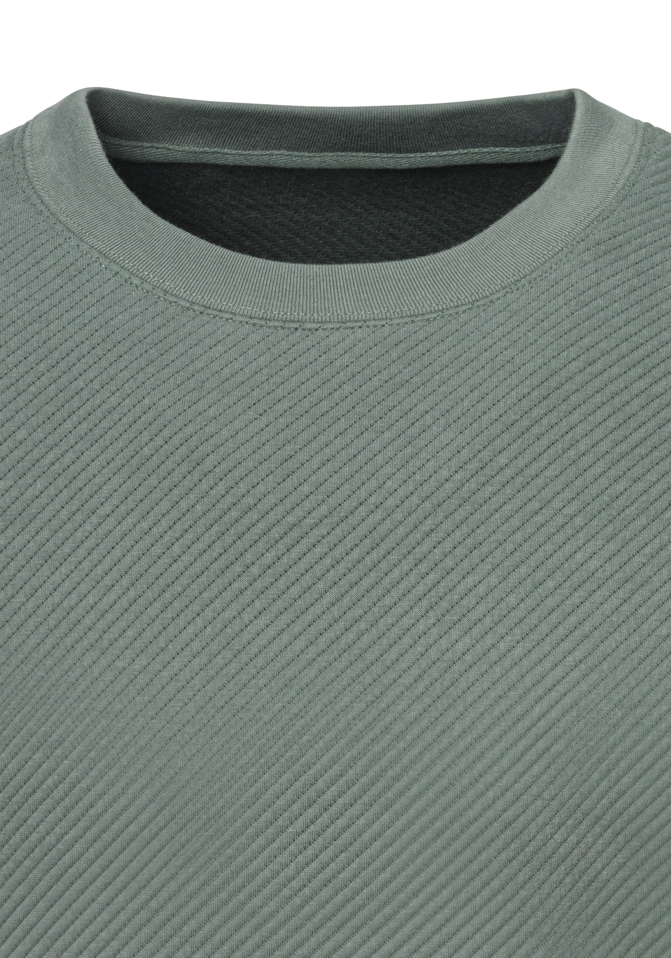 John Devin Sweatshirt, Langarm, Pullover mit Struktur, Rundhals, Baumwollmischung