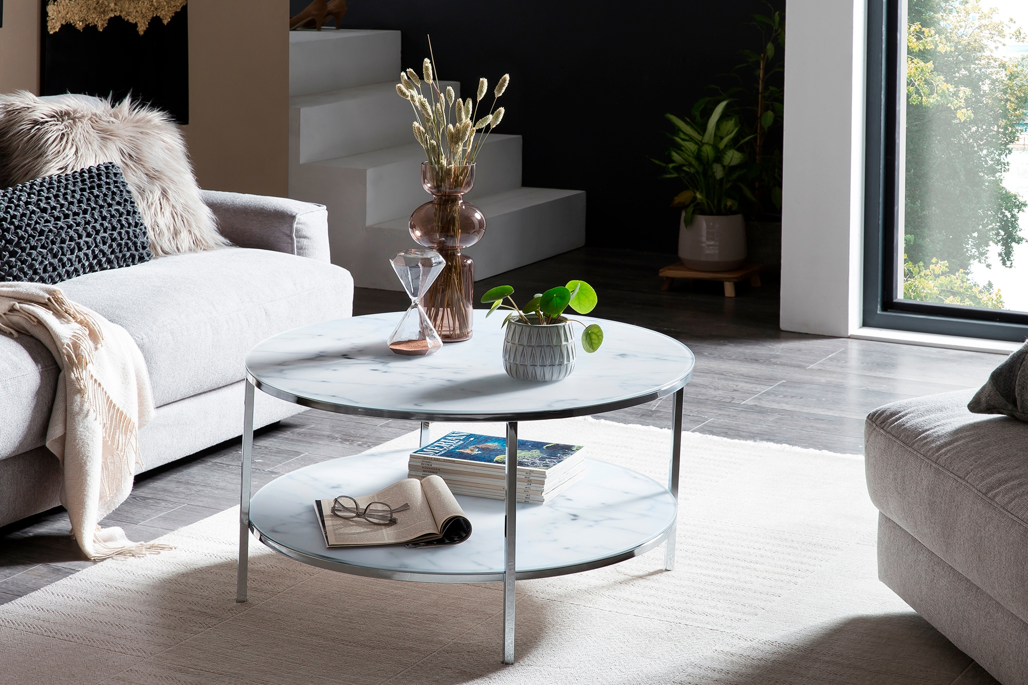 Image of SalesFever Couchtisch "Caorle Coffeetable im minimalistischen Stil" Eleganz trifft Stil: Tischplatten in Marmoroptik