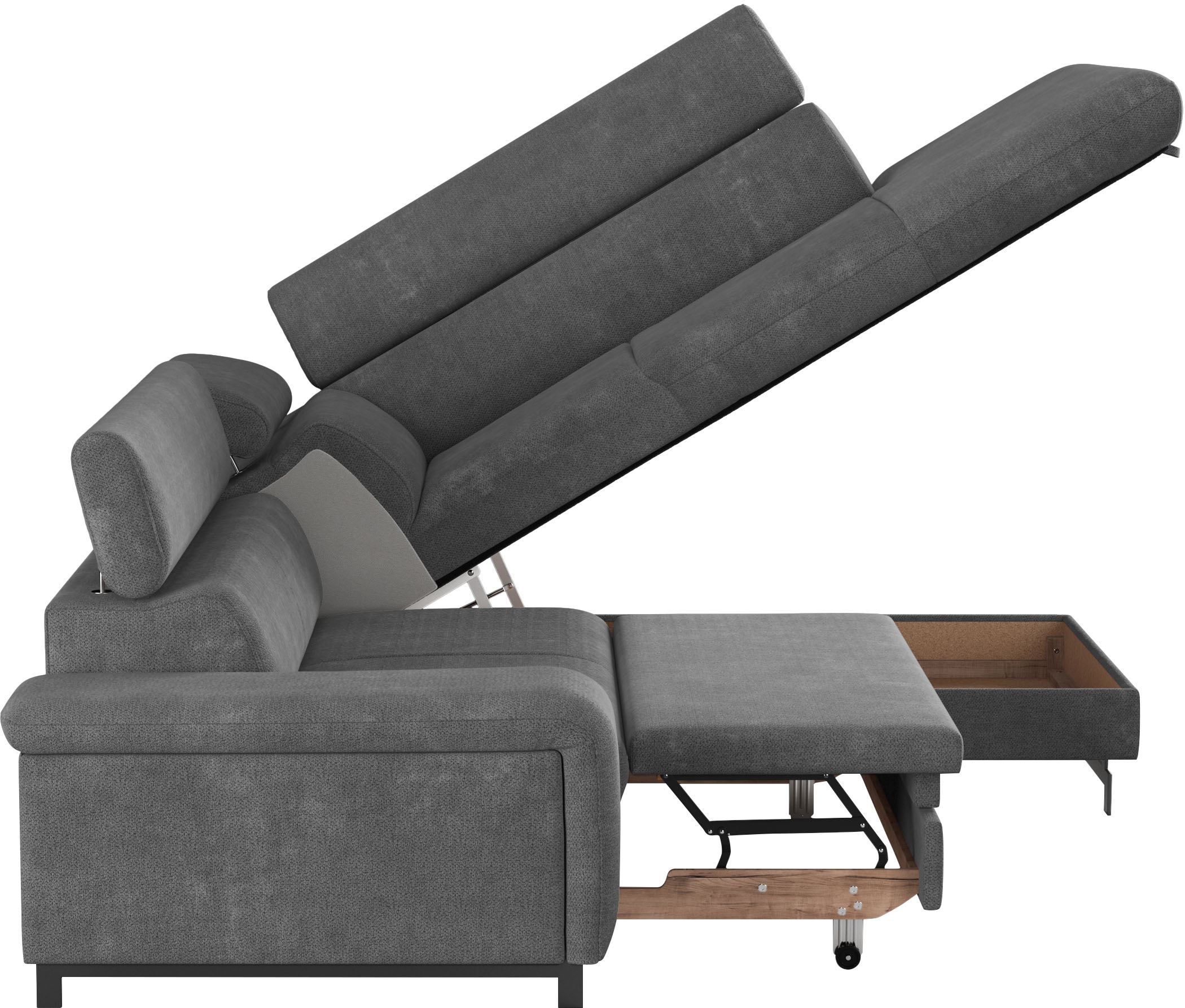 COTTA Ecksofa »Emma L-Form«, mit Kopfteilverstellung, wahlweise mit Bettfunktion & Bettkasten
