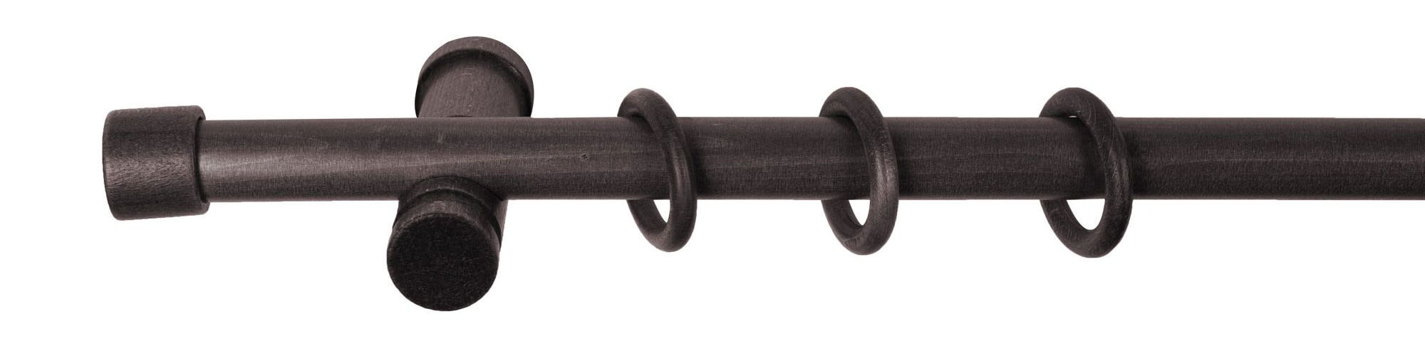 SN DECO GROUP Gardinenstange »Cafiro«, 1 läufig-läufig, Fixmass, 28 mm, Holz, verschiedene Längen und Farben, Komplettset