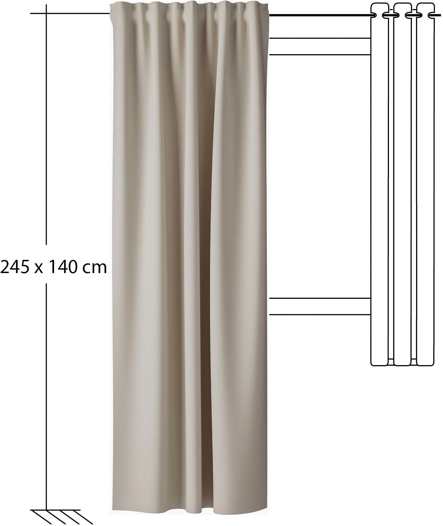 HOMING Vorhang »Kalin« verdeckte Schlaufen 1 Stk. tlg. Fertigschal