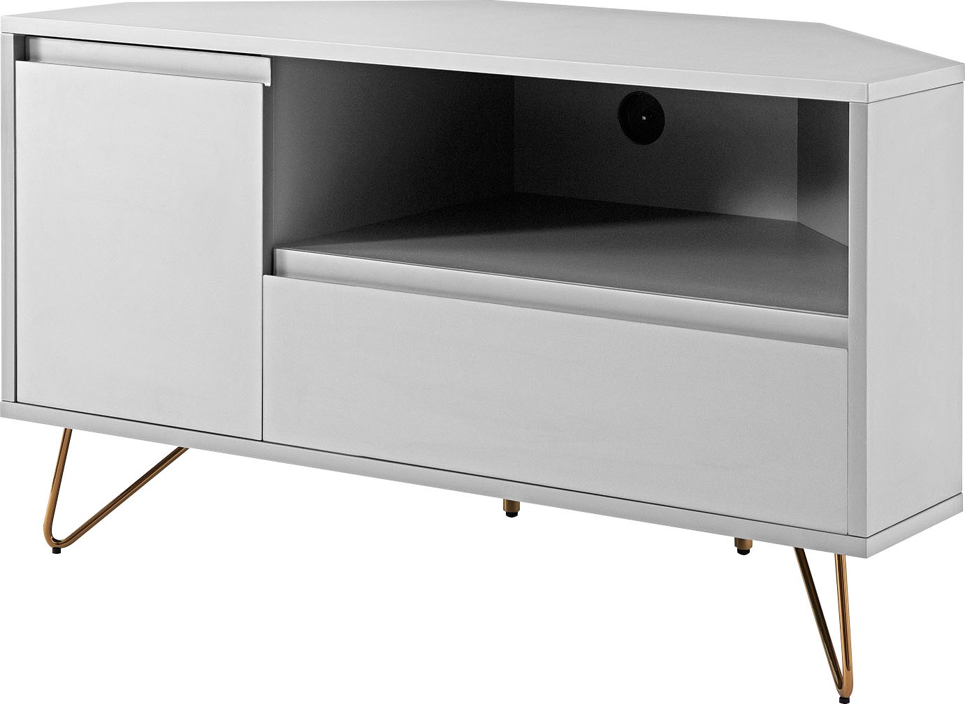 Image of SalesFever TV-Board, Ecklösung, Lowboard in praktischer Form, TV-Kommode matt lackiert, Push-to-open Funktion bei Ackermann Versand Schweiz