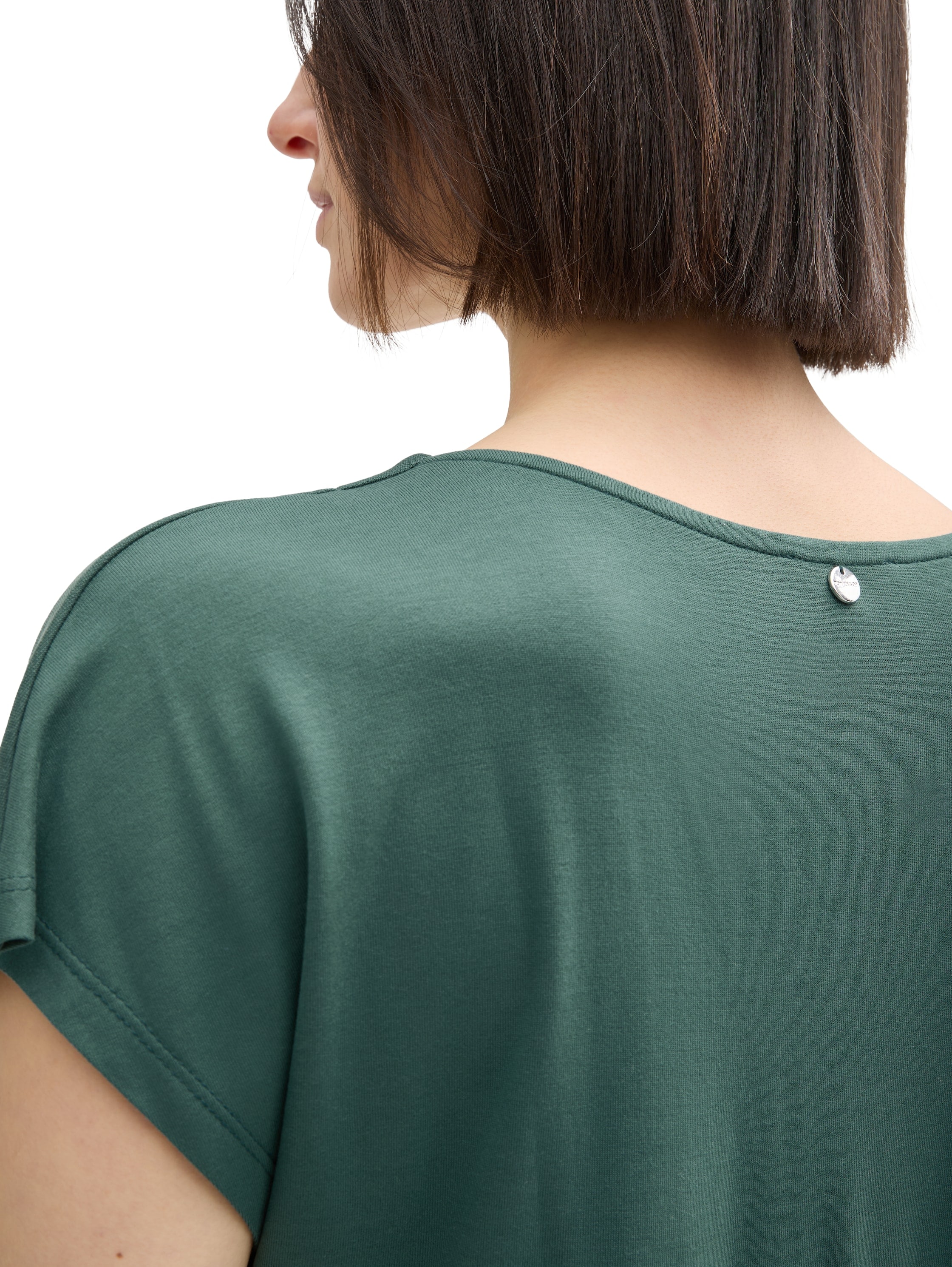 TOM TAILOR T-Shirt, mit geschlitztem Rundhalsaussschnitt