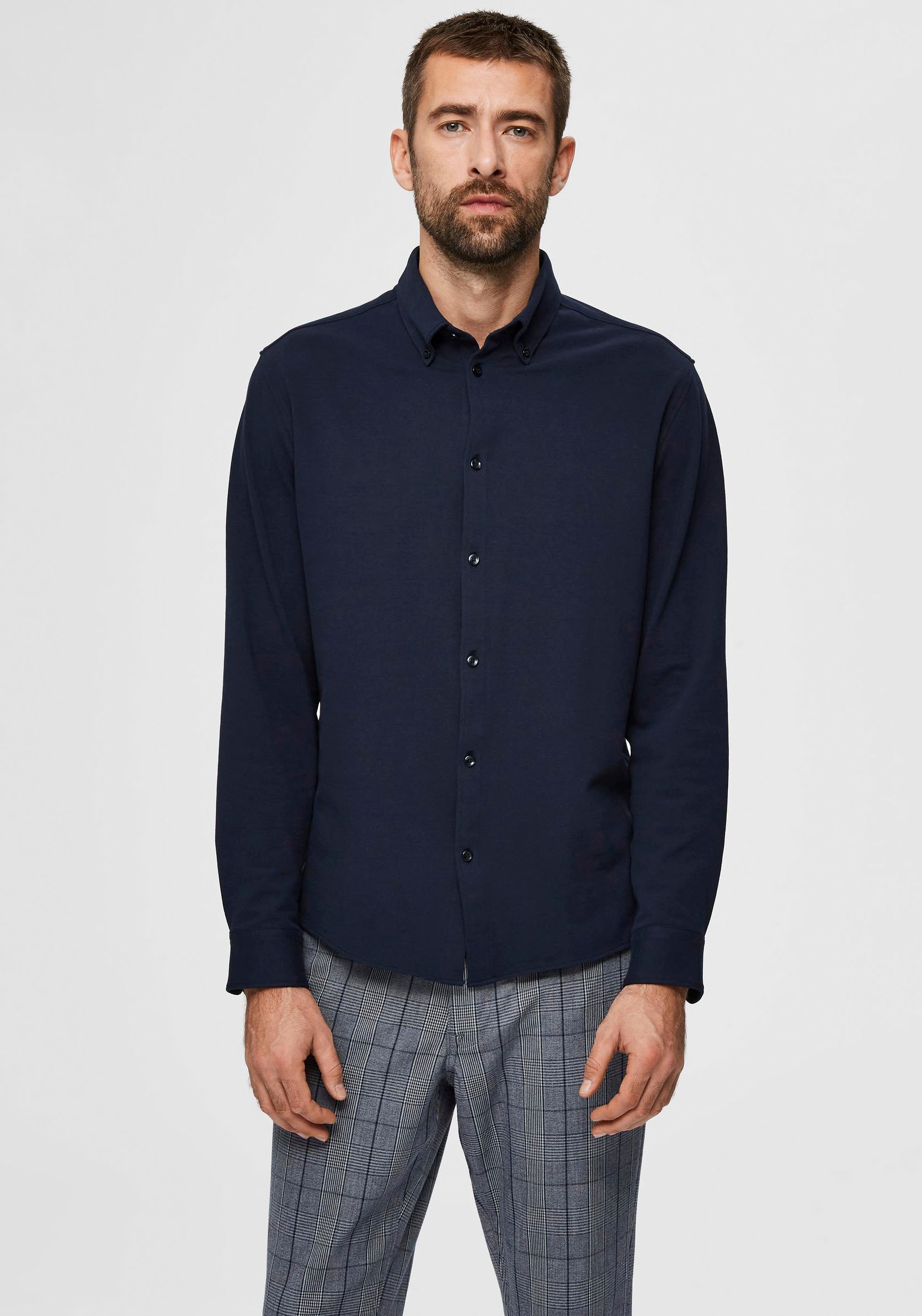 Image of SELECTED HOMME Langarmhemd »OLIVER-KNIT FLEX SHIR« bei Ackermann Versand Schweiz