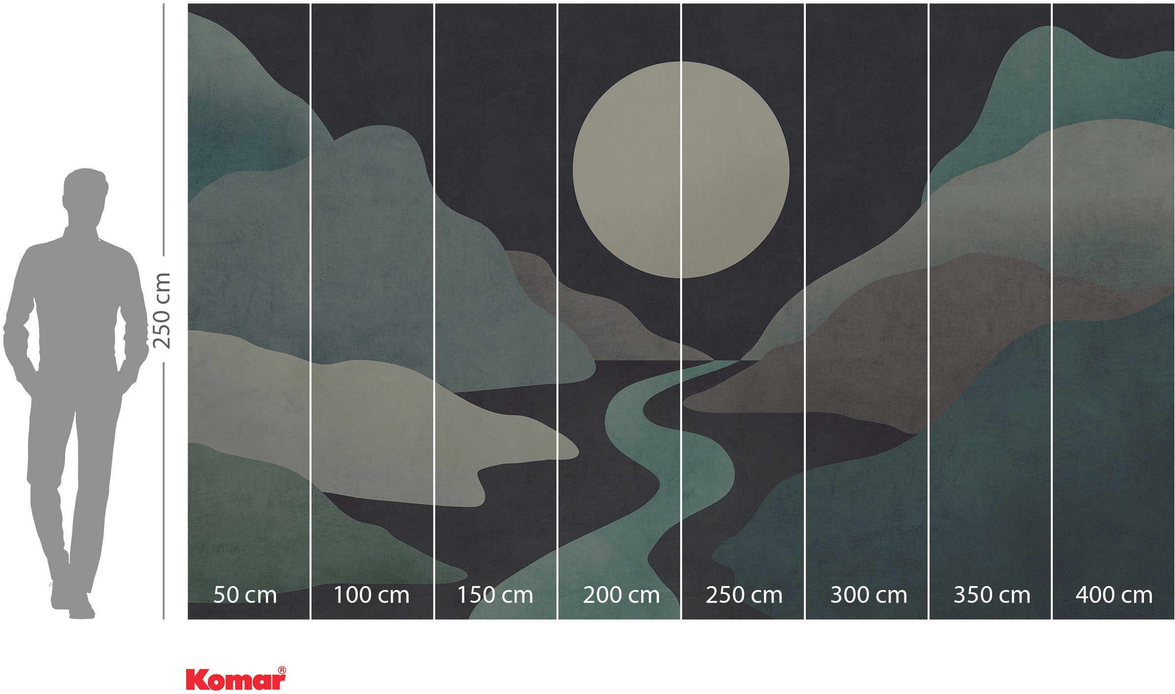 Komar Vliestapete »Digitaldruck Vlies -  Moonlight Monumental - Grösse 400 x 250 cm« bedruckt glatt Wohnzimmer, Schlafzimmer