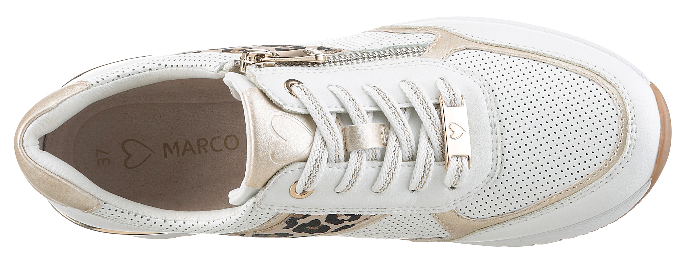 MARCO TOZZI Baskets compensées  , Freizeitschuh, Halbschuh Schnürschuh mit Aussenreissverschluss