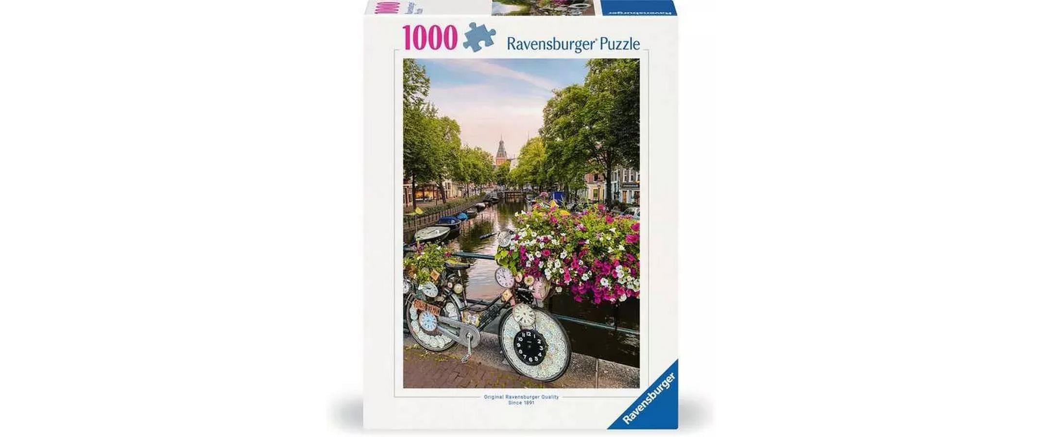 Puzzle »Fahrrad und Blumen in Amsterdam 1000 Teile«