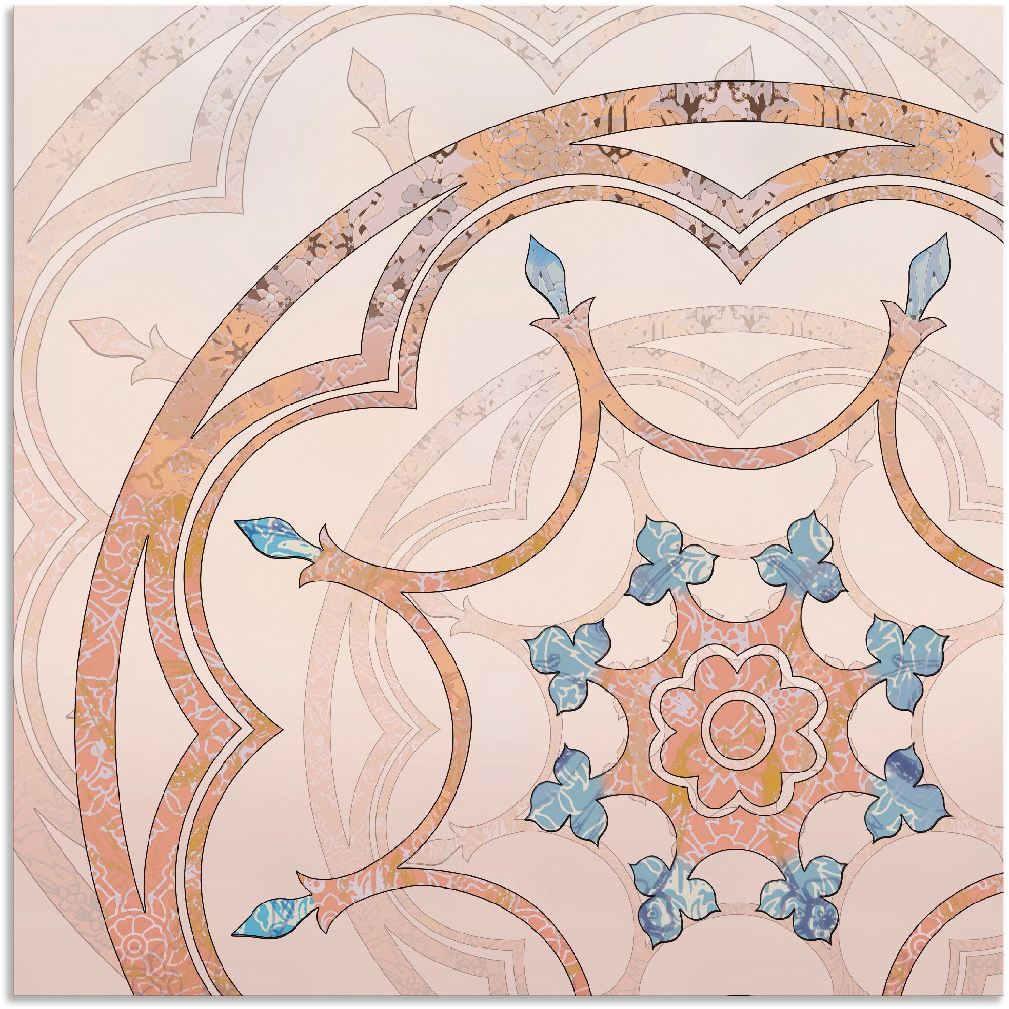 Image of Artland Alu-Dibond-Druck "Boho Mandala" Muster 1 Stk. tlg. für Innen- und Aussenbereich geeignet, Outdoorbild