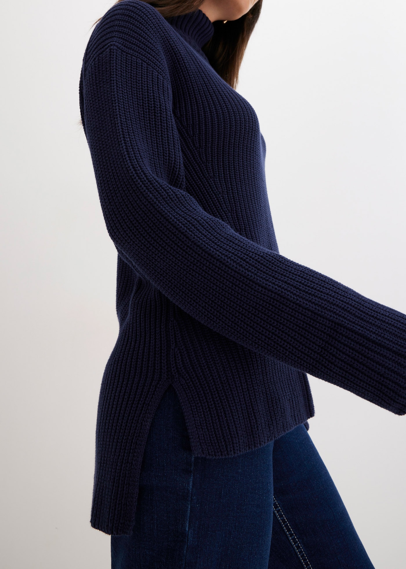 bonprix Pull à col roulé »Rollkragenpullover aus reiner Baumwolle« aus reiner Baumwolle, mit Rollkragen, für kühle Tage