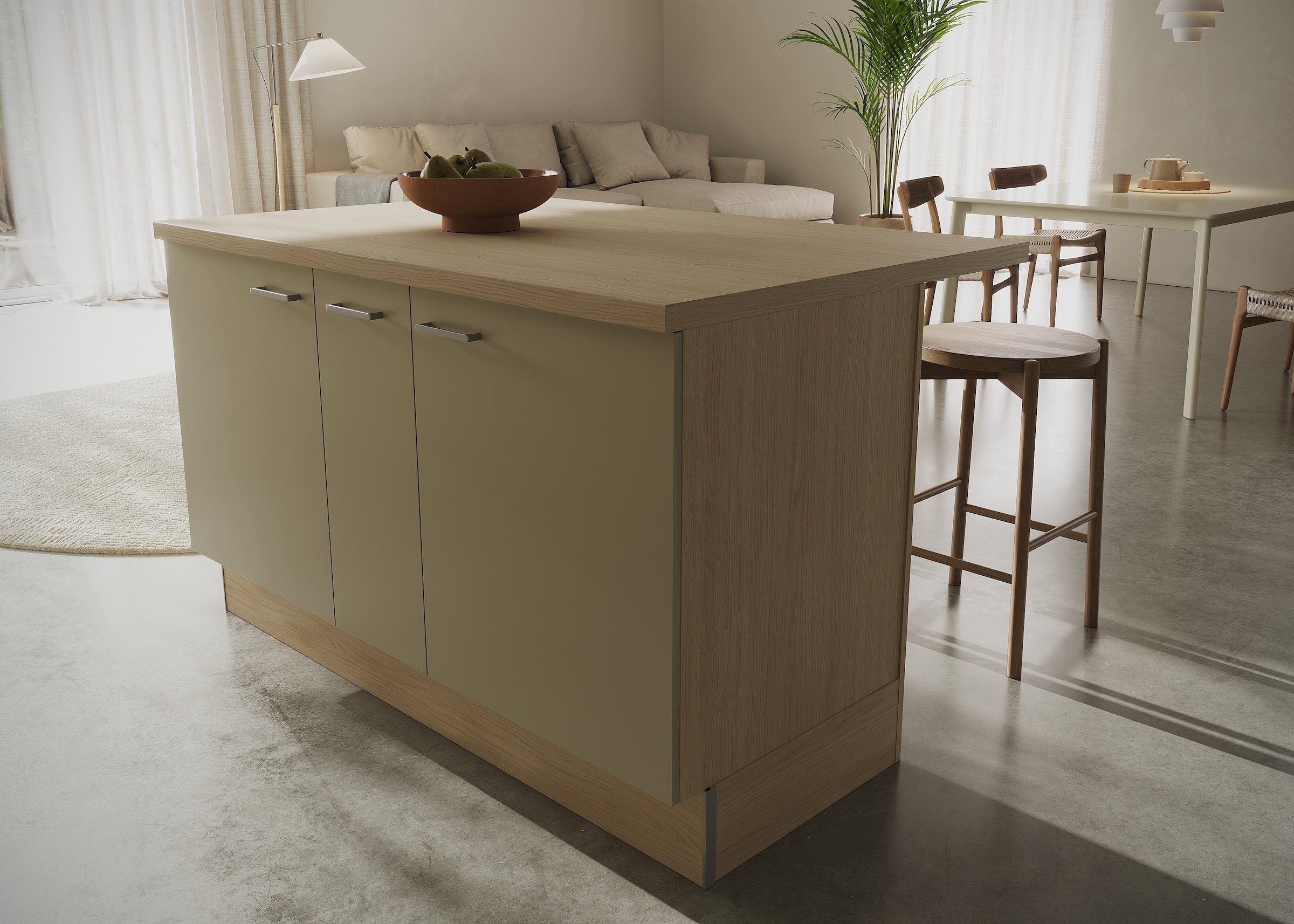 KOCHSTATION Ilot de cuisine »KS-Lucy« Breite 151 cm, Soft-Close, höhenverstellbare Füsse, Metallgriffe