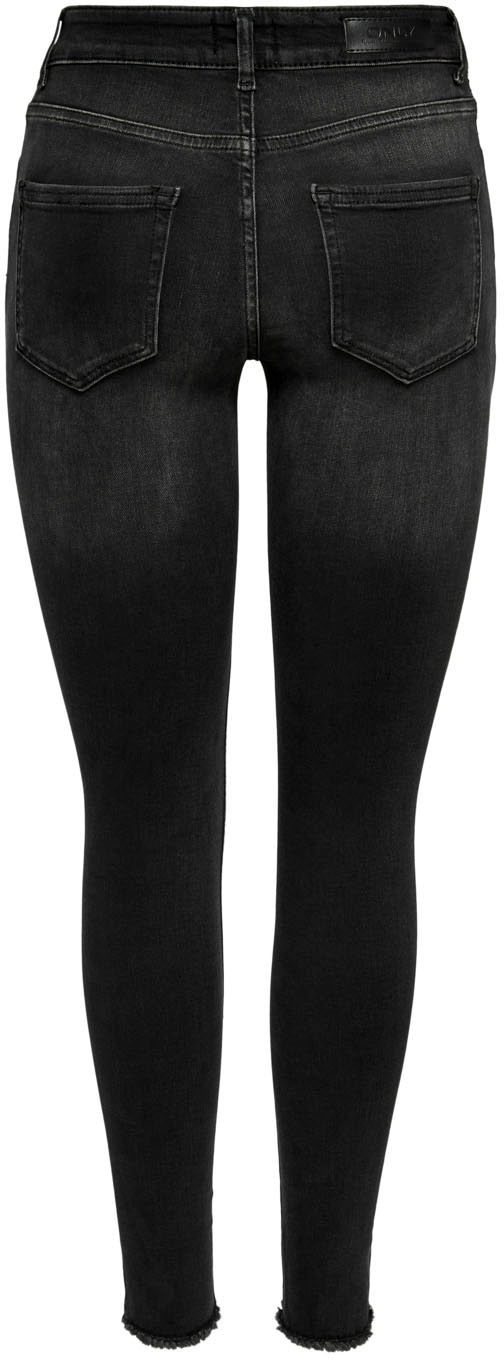 ONLY Ankle-Jeans »ONLBLUSH MID SK ANK RW REA1099 NOOS«, mit fransigen Säumen