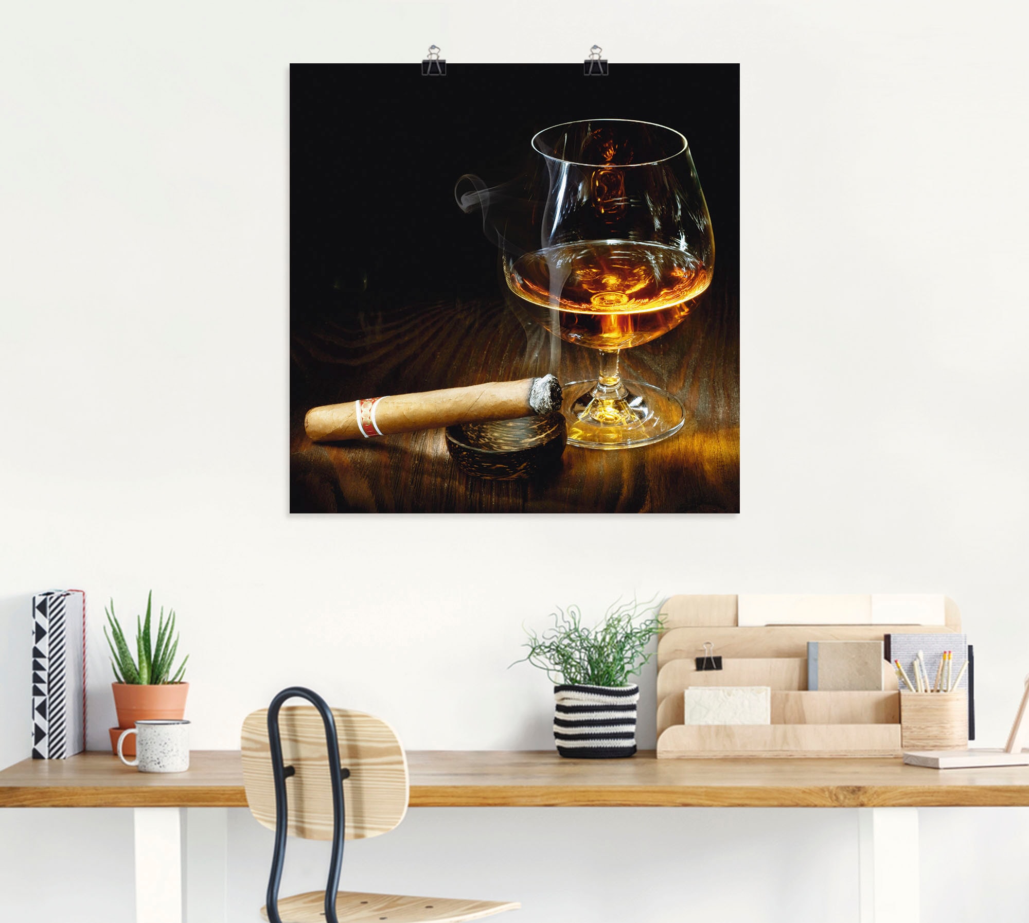 Artland Wandbild »Zigarre und Cognac«, Zigarren, (1 St.), als Leinwandbild, Poster in verschied. Grössen