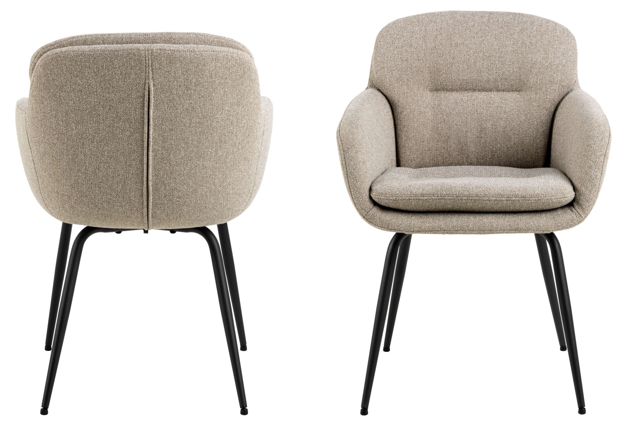 ACTONA GROUP Chaise de salle à manger »Dora mit Armlehnen - gepolstert & bequem, moderner Küchenstuhl« () Revêtement en tissu agréable & grand confort d’assise pour une position détendue