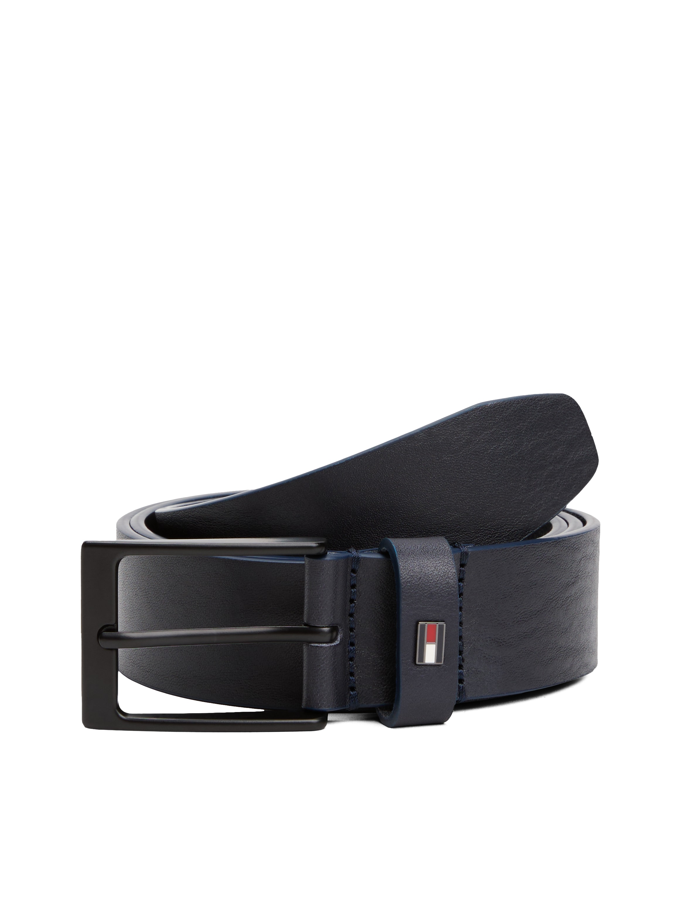 Tommy Hilfiger Ledergürtel »LAYTON 3.5 cm breit« Metallpatch, Einfachdornschliesse