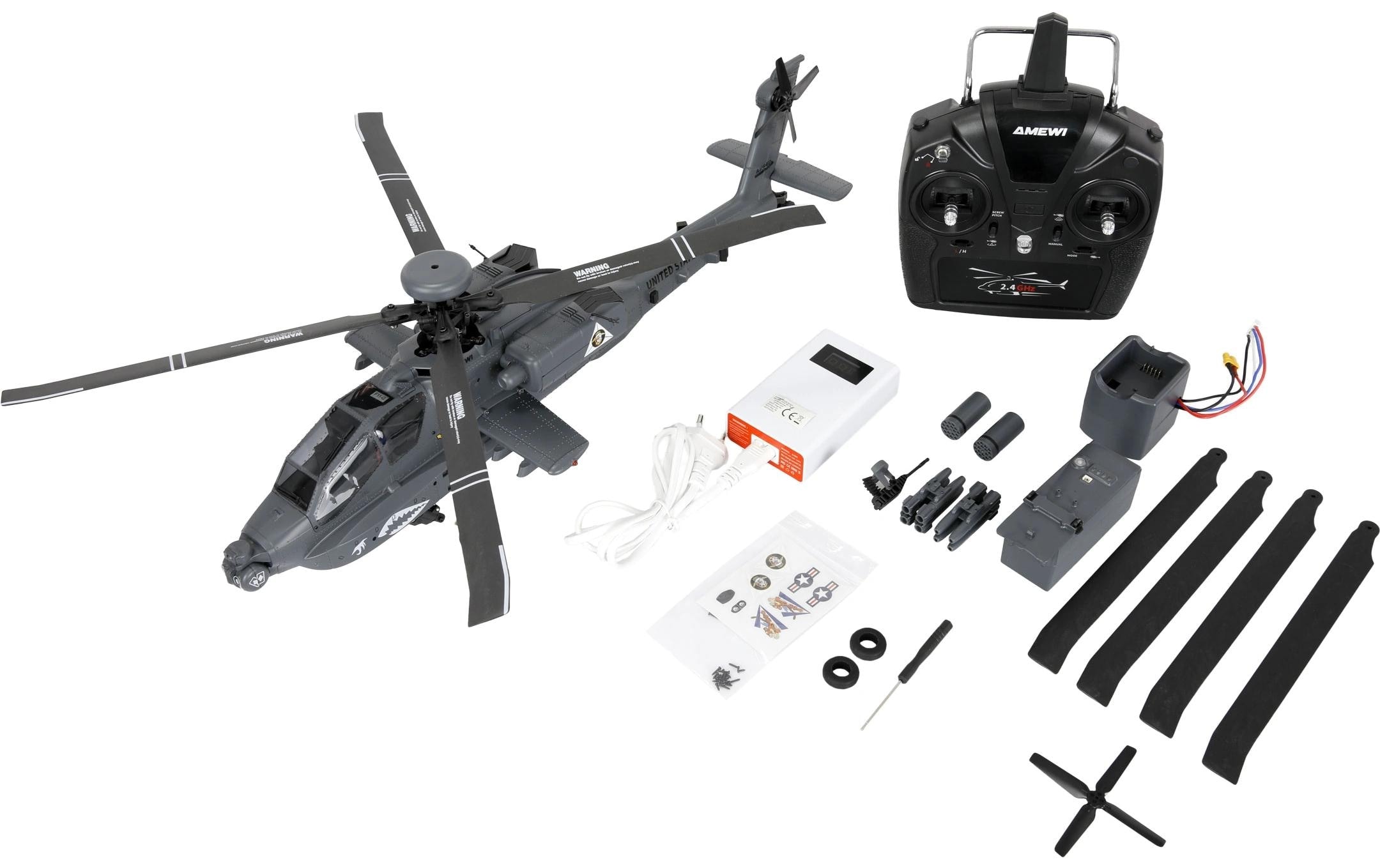Amewi Hélicoptère RC »Apache AH-64D CP RTF Grau«