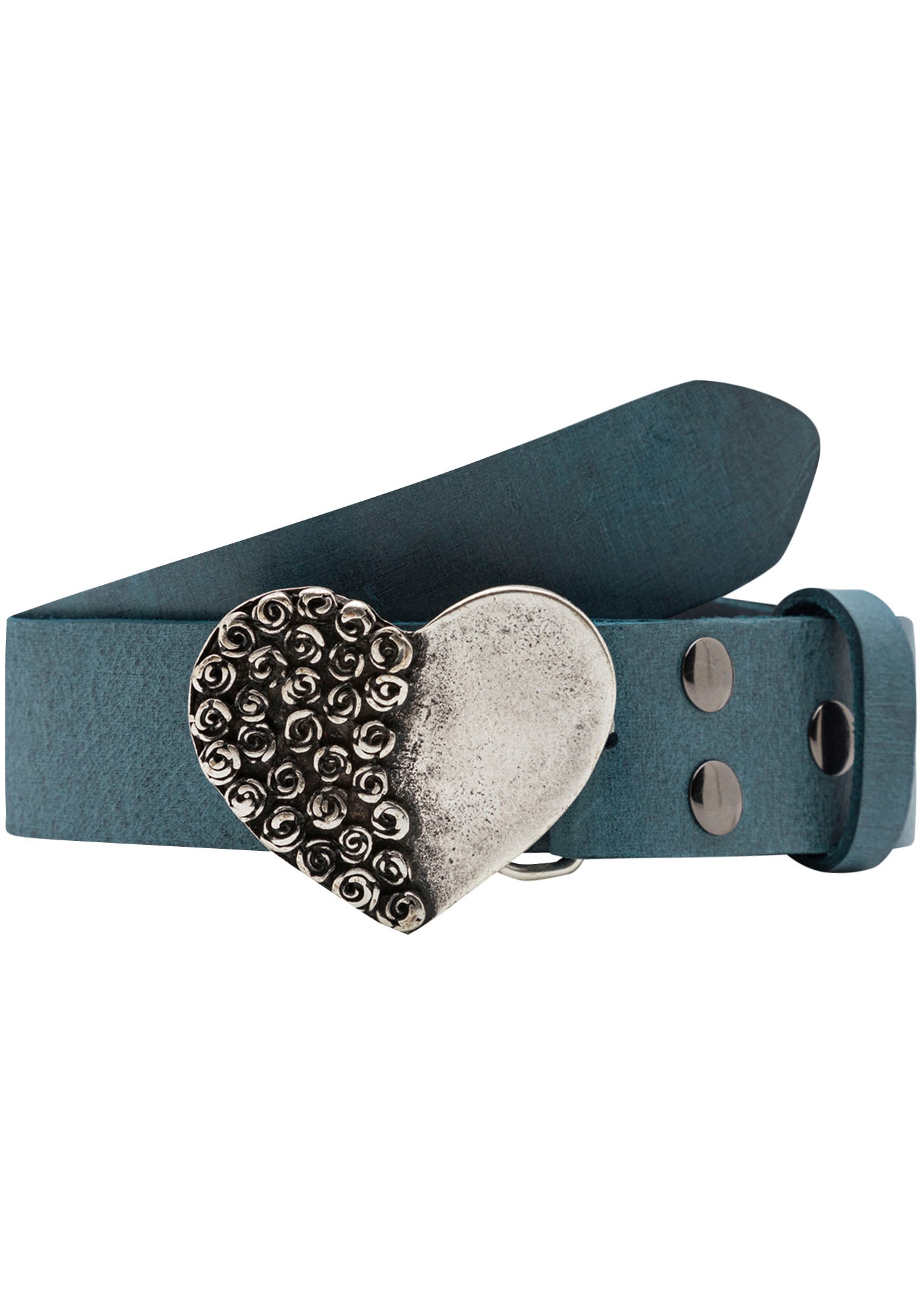 Rettungsring Gürtel Ledergürtel mit austauschbarer Schliesse »Rosenherz Halb«