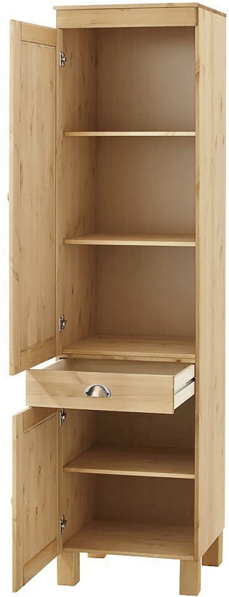 Home affaire Hochschrank »Oslo« 50 cm breit, in 2 Tiefen, 2 Türen, 1 Schublade, aus massiver Kiefer