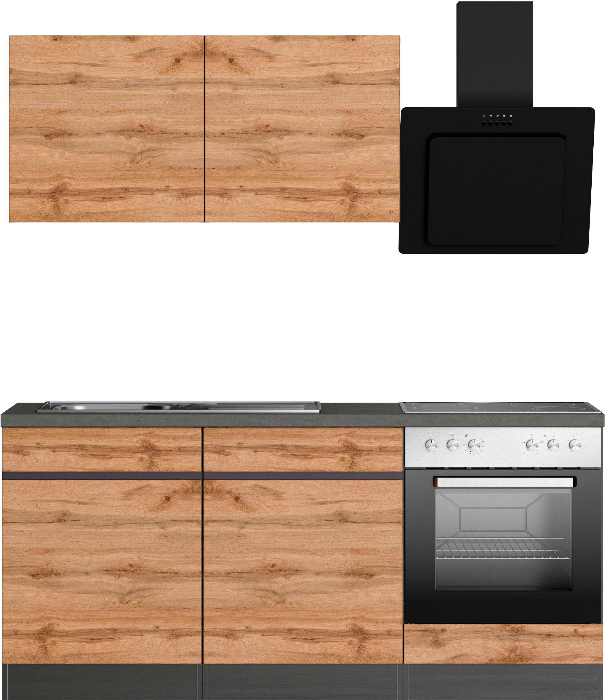 KOCHSTATION Kitchenette »KS-Riesa« largeur d’installation 180 cm, avec ou sans appareils électriques au choix