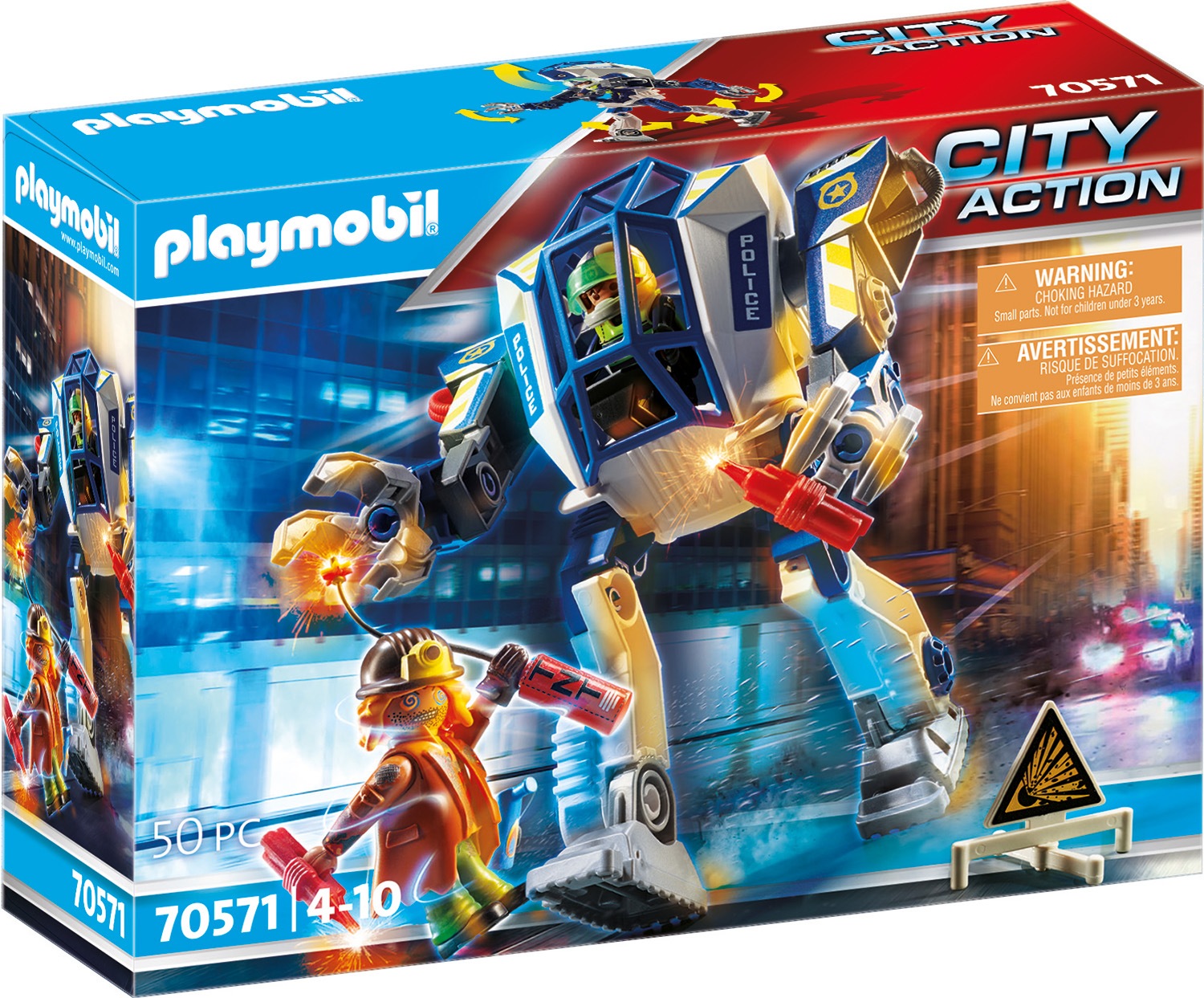 Image of Playmobil® Konstruktions-Spielset »Polizei-Roboter: Spezialeinsatz (70571), City Action«, (50 St.), Made in Germany bei Ackermann Versand Schweiz