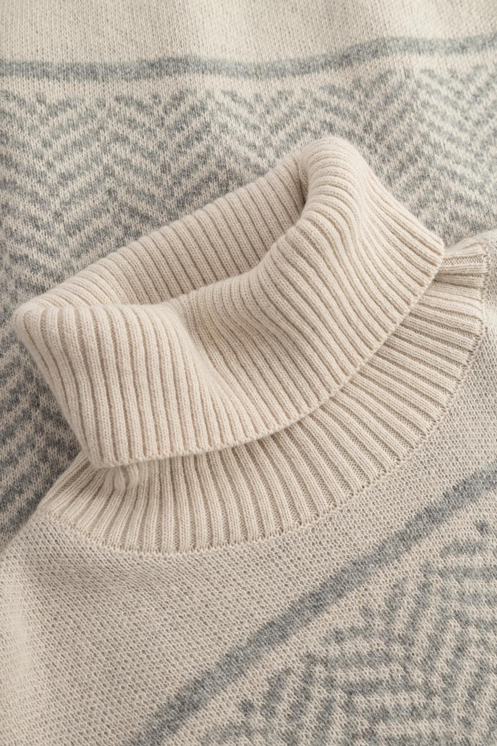 JOOP! Pull à col roulé »Korol« motif jacquard de qualité, avec part de cachemire