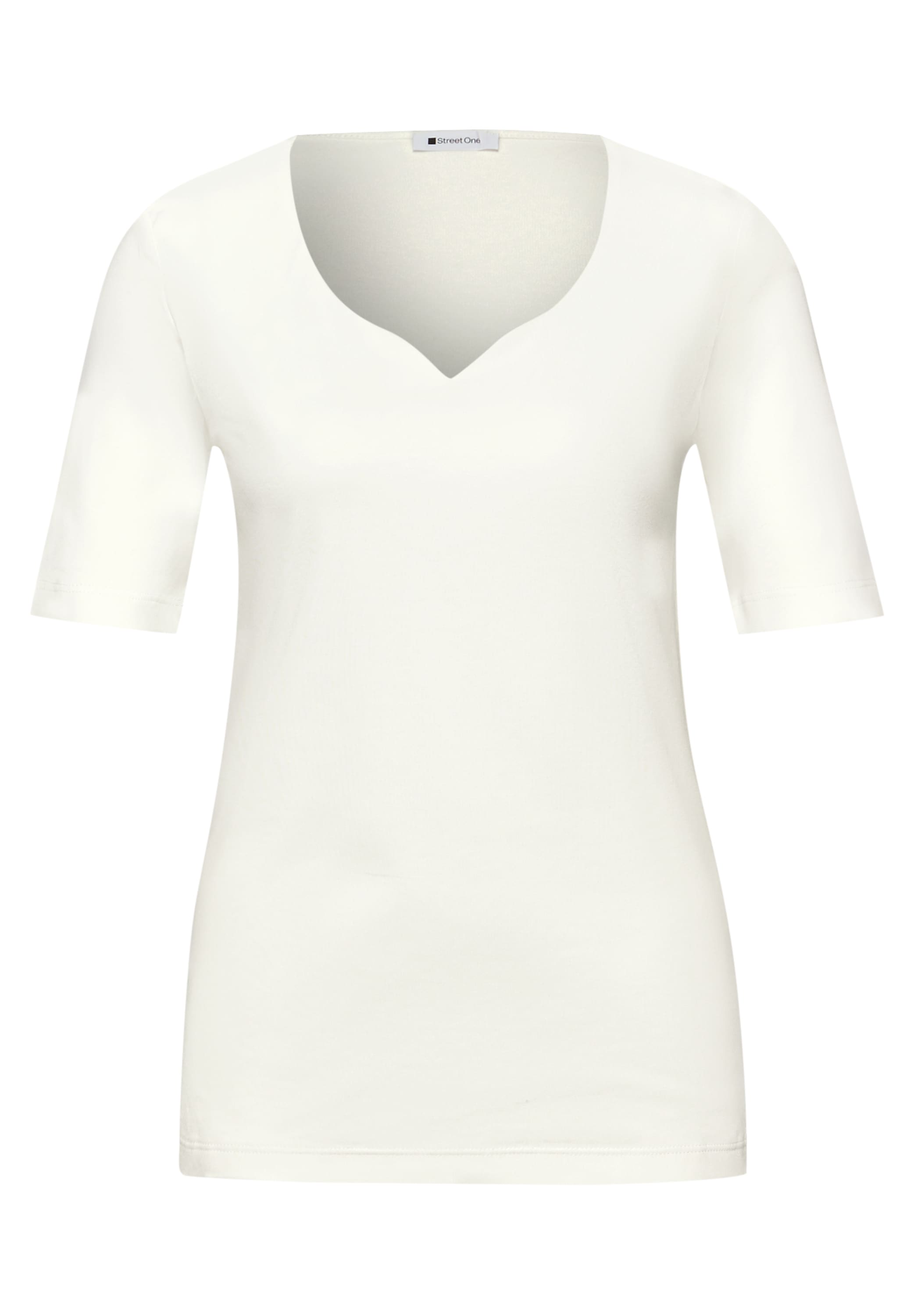 STREET ONE T-shirt à manches courtes »Style Ada« Sommershirt mit Herz-Ausschnitt