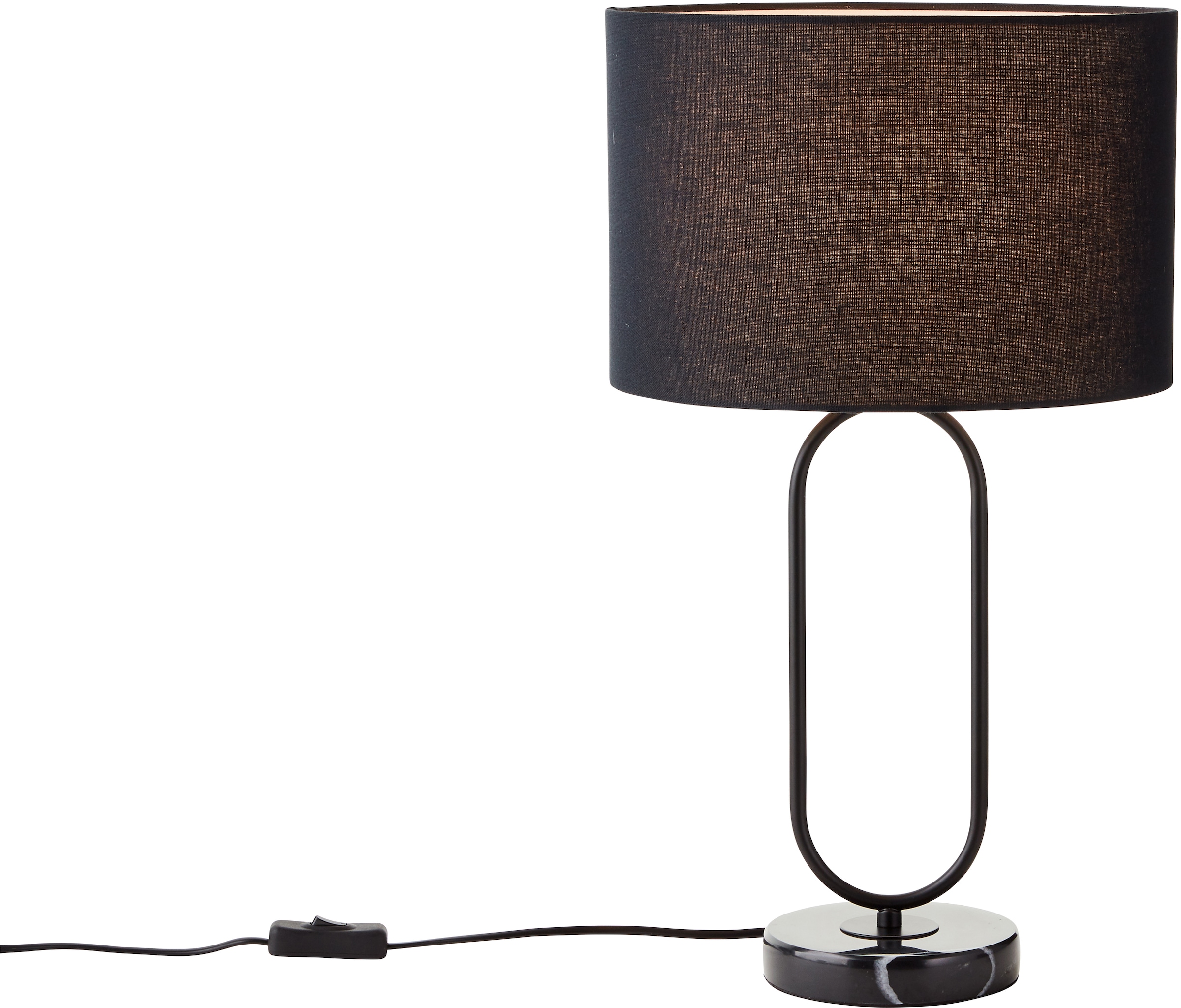 Guido Maria Kretschmer Home&Living Tischleuchte »Zeria«, 1 flammig, Leuchtmittel E27 | ohne Leuchtmittel, GMK Tischlampe, Marmorfuss, Metallgestell, Stoffschirm