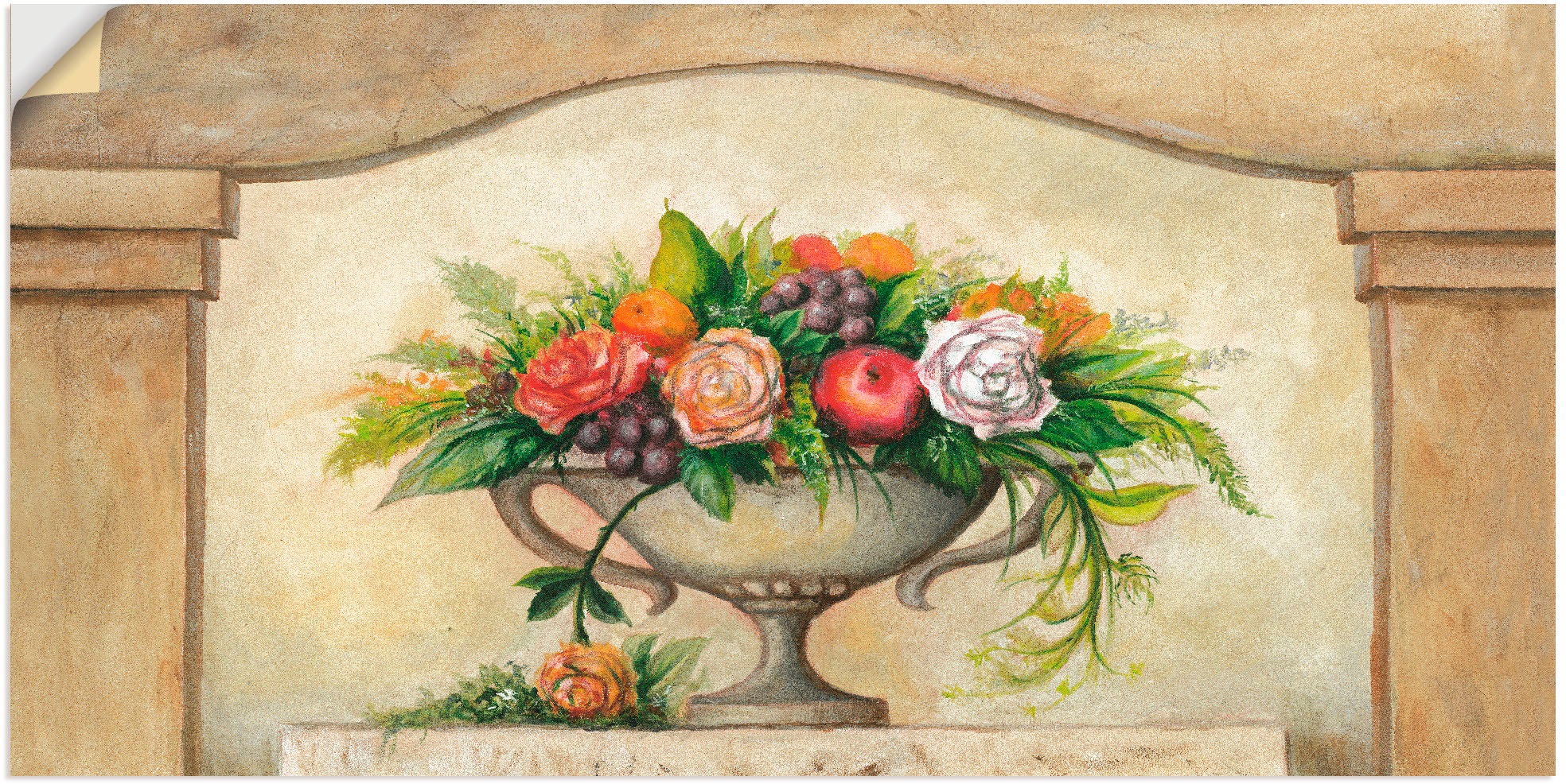 Image of Artland Wandbild »Fresco Stillleben«, Arrangements, (1 St.), in vielen Grössen & Produktarten - Alubild / Outdoorbild für den Aussenbereich, Leinwandbild, Poster, Wandaufkleber / Wandtattoo auch für Badezimmer geeignet bei Ackermann Versand Schweiz