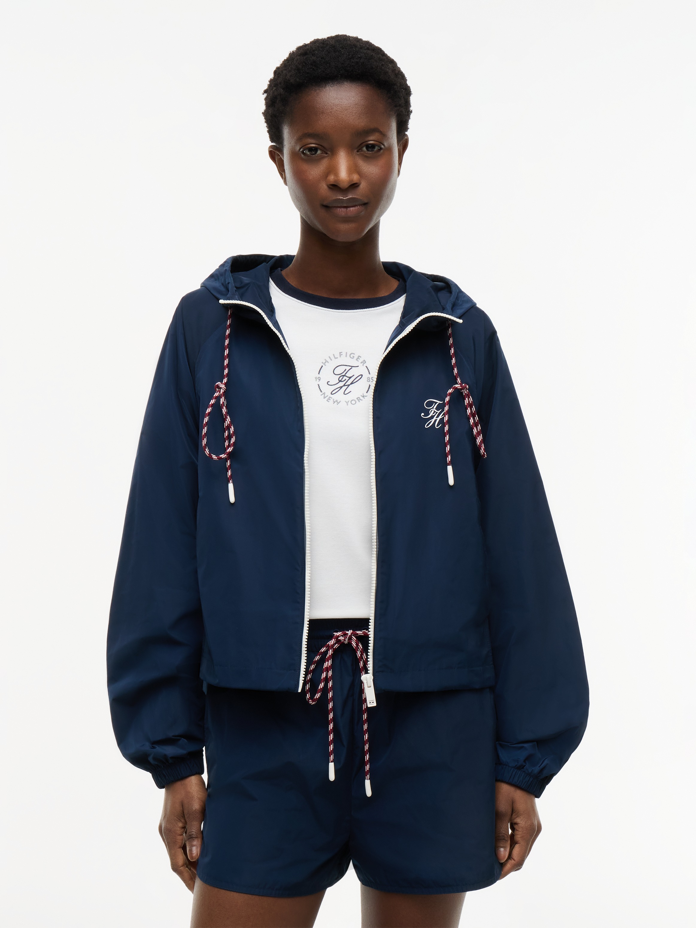 Image of Tommy Hilfiger Windbreaker "NYLON WINDBREAKER CO-ORD" mit Kapuze aus pflegeleichter Kunstfaser mit Kapuze