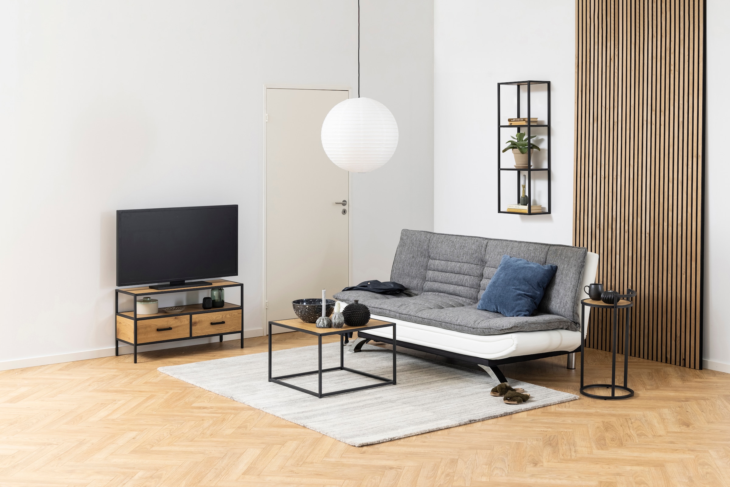 ACTONA GROUP Couchtisch Metallgestell im modernen Industrie-Look, quadratisch, Breite 60 cm