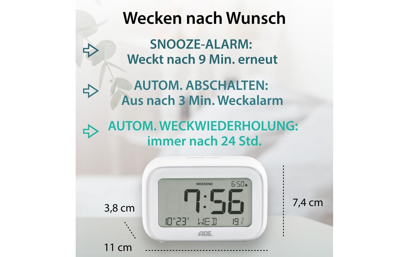 ADE Wecker »mit Temperaturanzeige«
