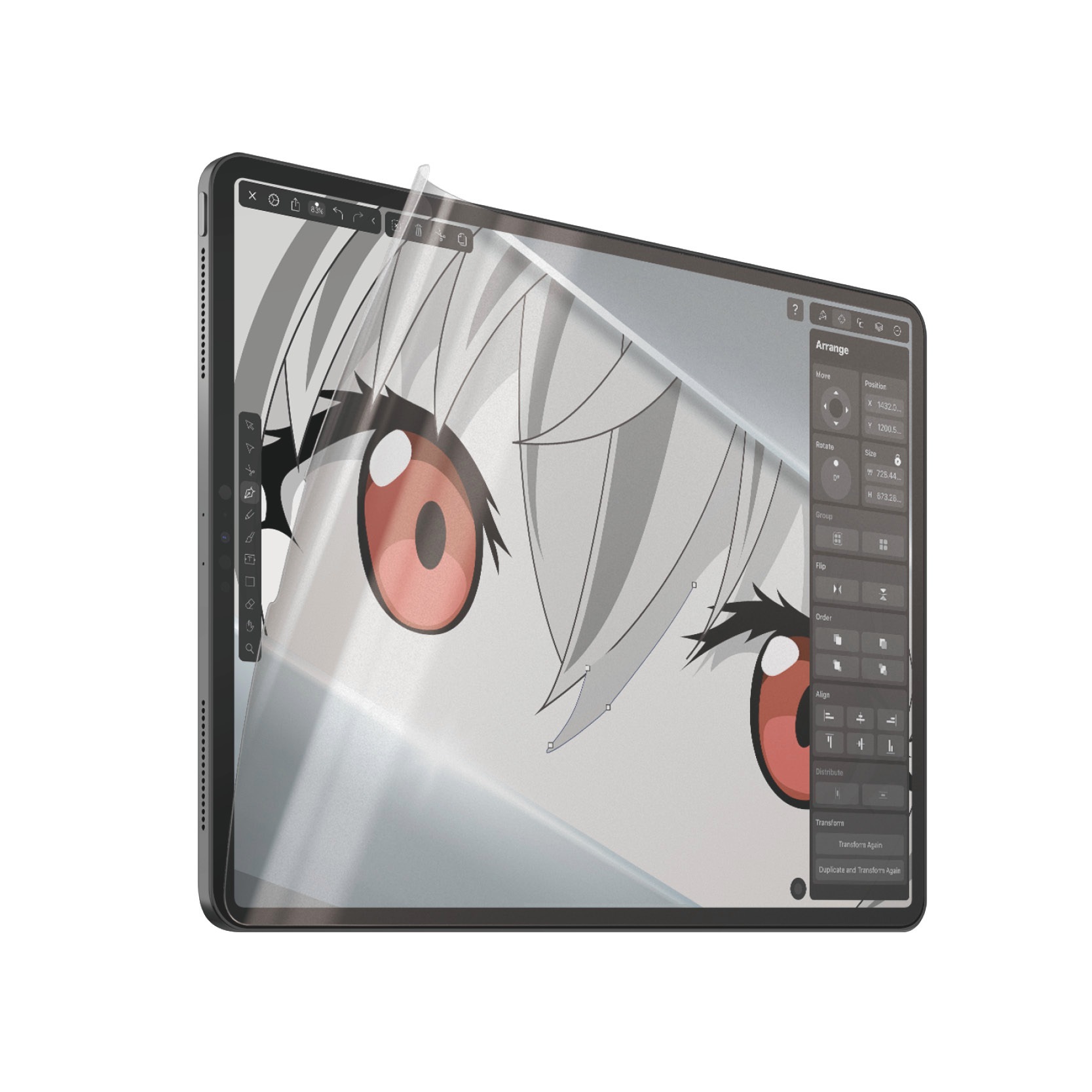 CARE by PanzerGlass Displayschutzfolie »Ultra-Wide Fit Screen Protection«, für Apple iPad Pro 12.9, Graphic Paper, Schutzfolie, Bildschirmschutz, kratz- & stossfest