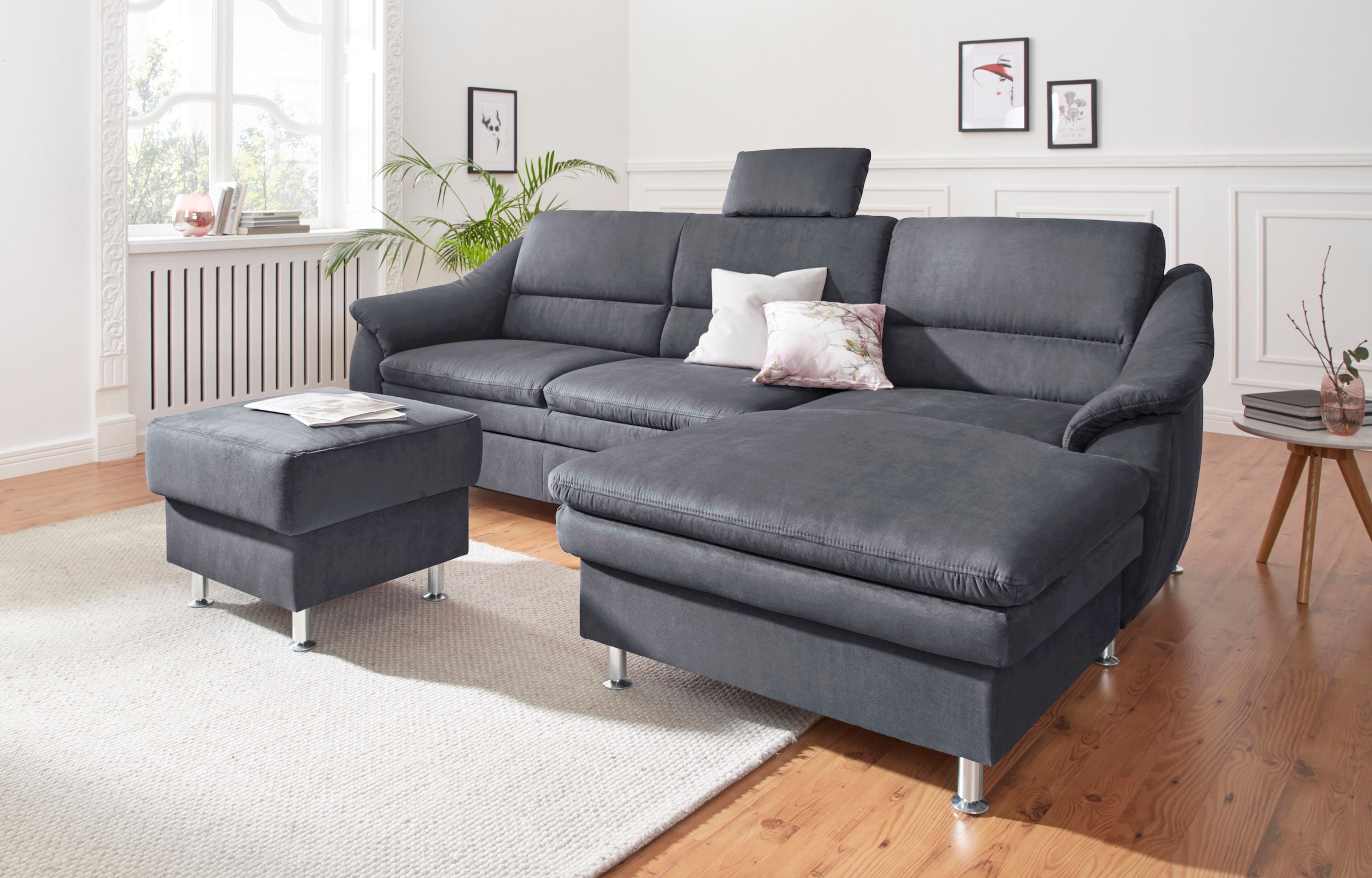 sit&more Ecksofa »Cardoso L-Form« mit Federkern, wahlweise mit Bettfunktion