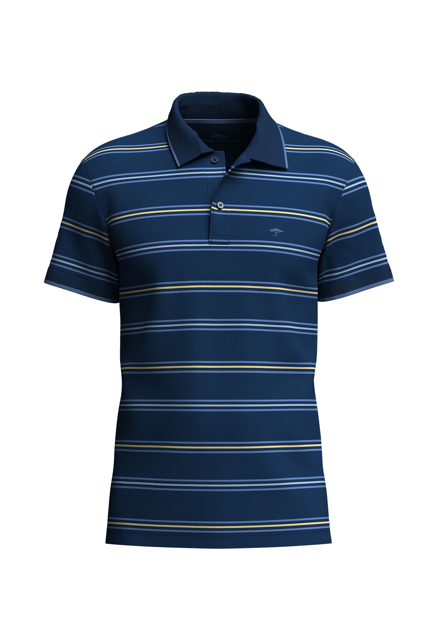 FYNCH-HATTON Poloshirt, gestreift, mit Logo-Stickerei