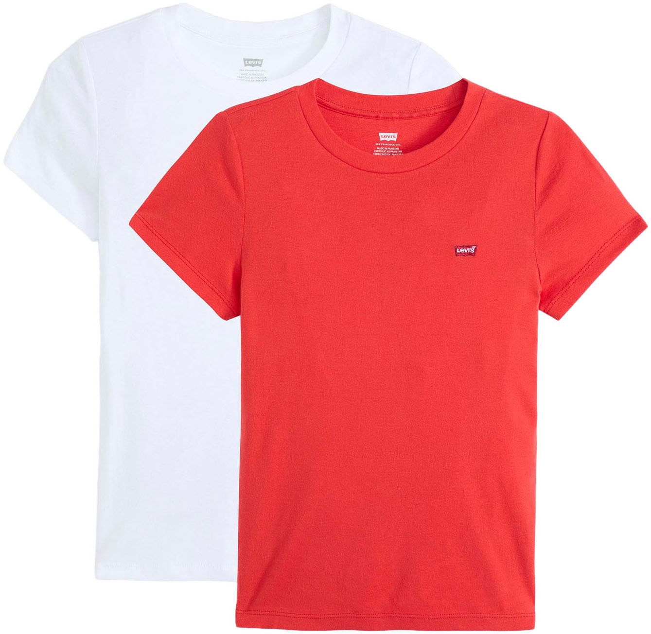 Image of Levis T-Shirt "Mini-Logo" Packung, 2 Stk. mit kleiner Markenlogo-Stickerei auf der Brust