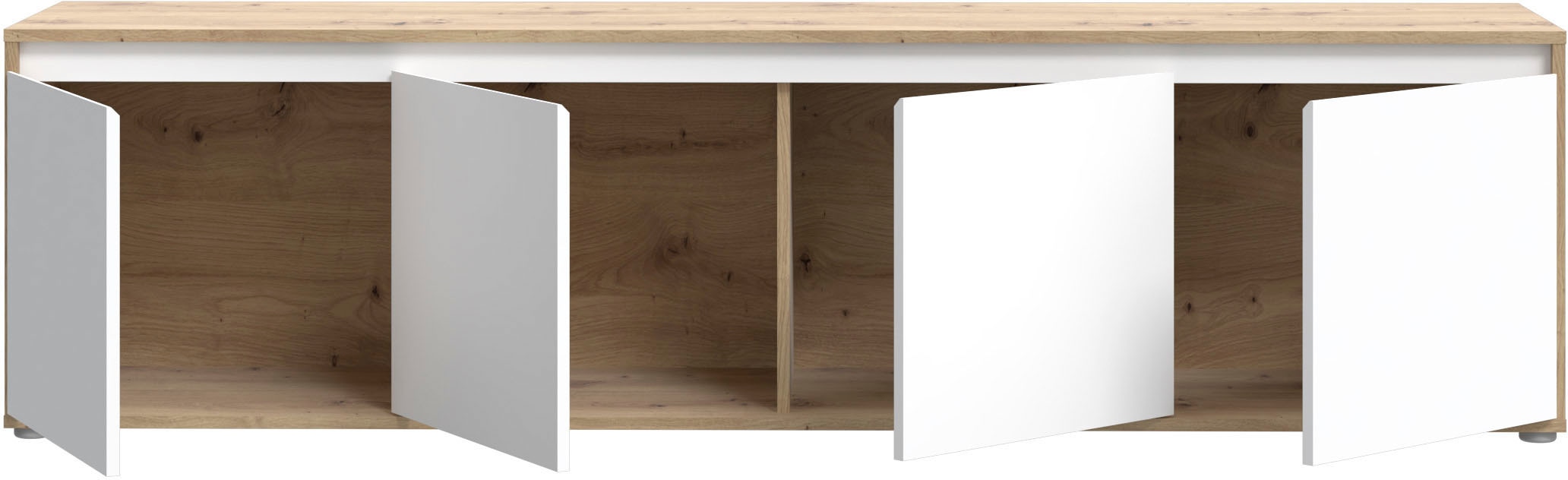 FORTE Lowboard »TV-Board gross Breite ca 190 cm« B/H/T 188,3/49,7/42 cm,  grifflose Front, viel Stauraum,