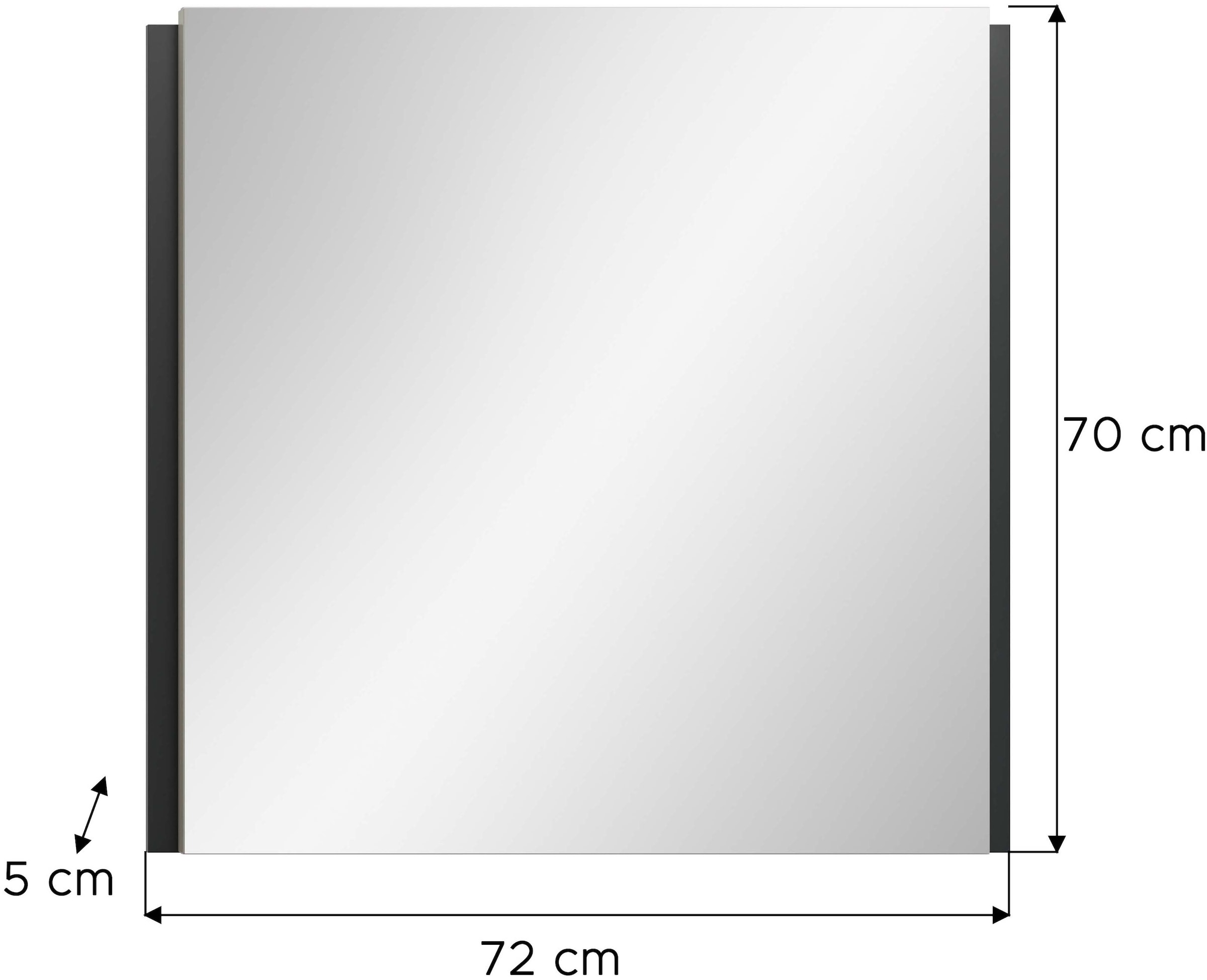 Home affaire Miroir »RAK, BxH: 72x70 cm, mit farblich abgsetztem Rahmen« Garderobenspiegel, Spiegelpaneel, Wandspiegel, Flurspiegel