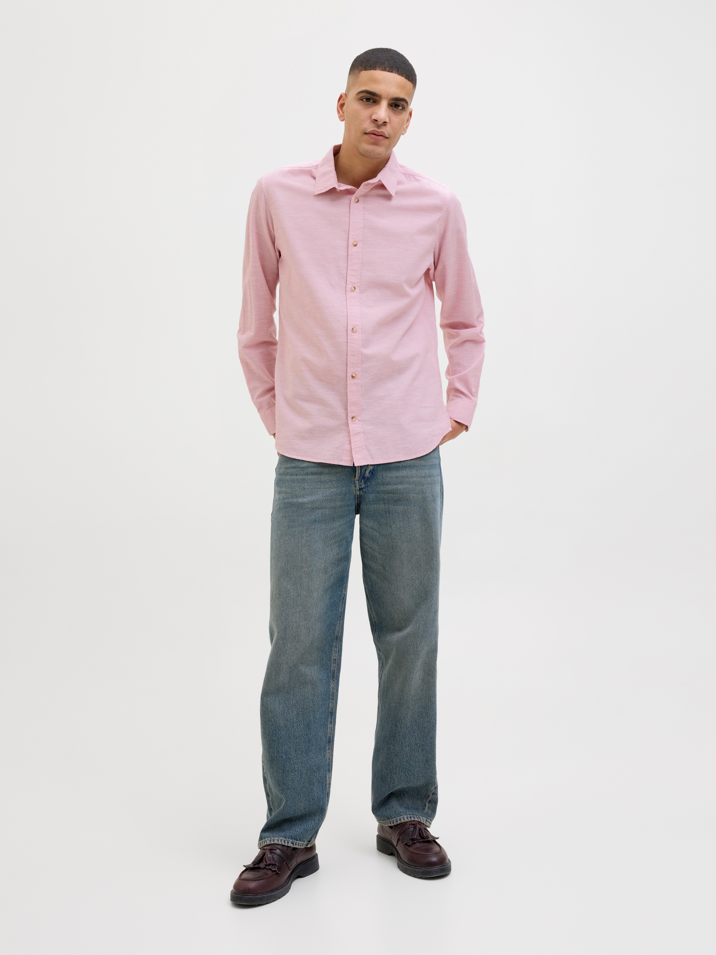 Jack & Jones Langarmhemd »JJESUMMER SHIRT LS SN«, mit Hemdkragen