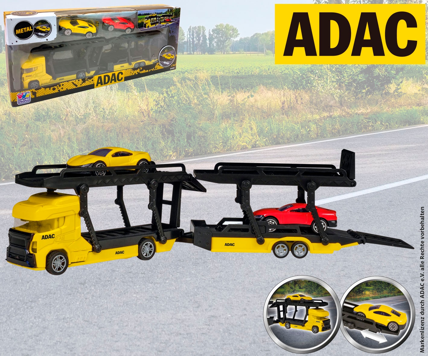Happy People Transporteur de jouets »ADAC Die Cast Transporter« inkluisve 2 Farhzeuge