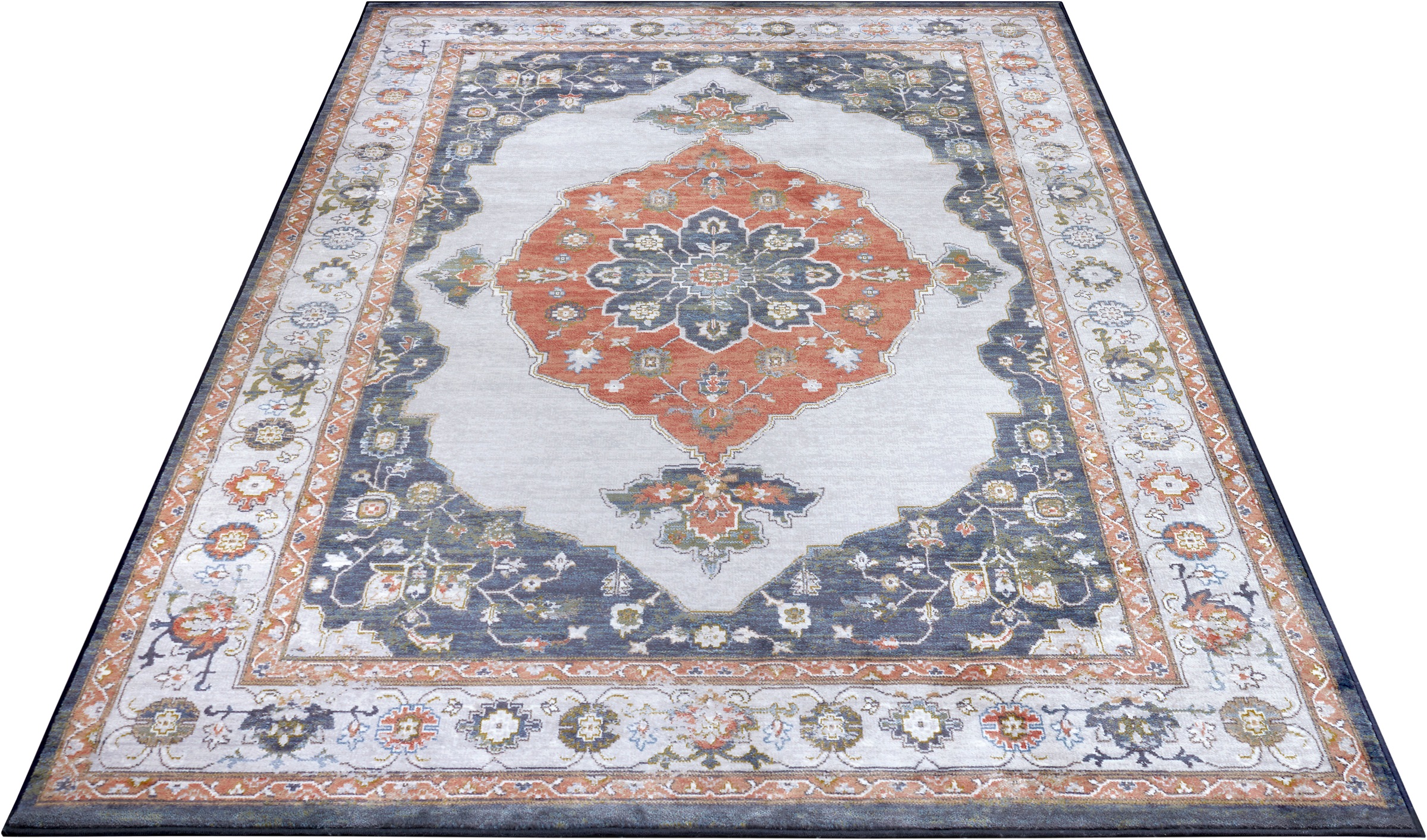 Image of NOURISTAN Teppich »Sehura«, rechteckig, 6 mm Höhe, Viskose, Orient Design, Seiden Optik, Wohnzimmer, Schlafzimmer, Arbeitszimmer, Strapazierfähig, Pflegeleicht bei Ackermann Versand Schweiz