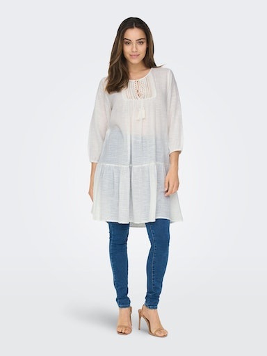 ONLY Tunikakleid »ONLVINNIE LIFE 3/4 LACE TUNIC WVN NOOS«, als Minikleid oder Tunikabluse tragbar