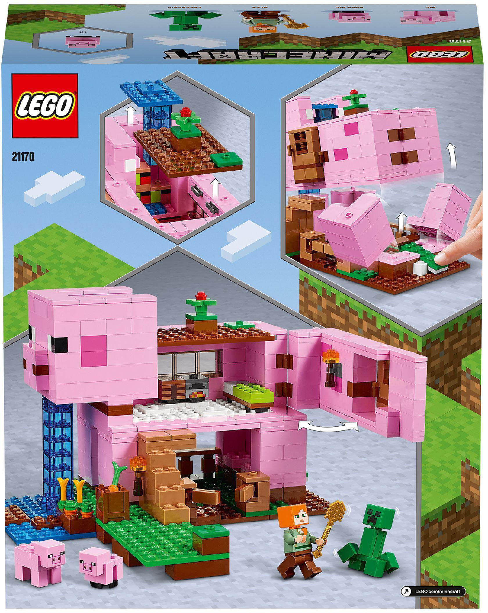 LEGO® Konstruktionsspielsteine »Das Schweinhaus (21170), LEGO® Minecraft™«, (490 St.), Made in Europe