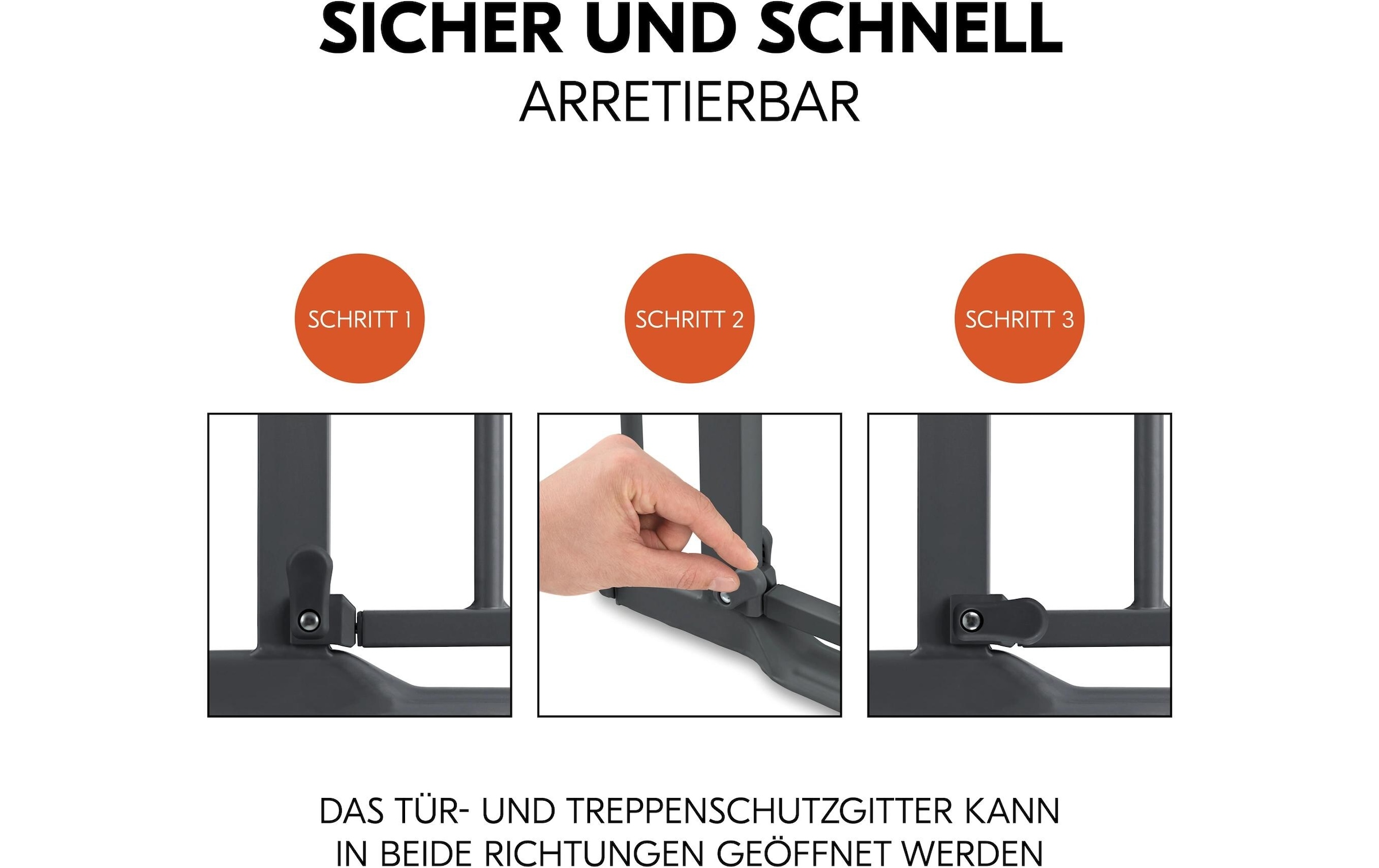 Hauck Türschutzgitter »Clear Step Autoclose 2 Grey 75 - 80 cm«