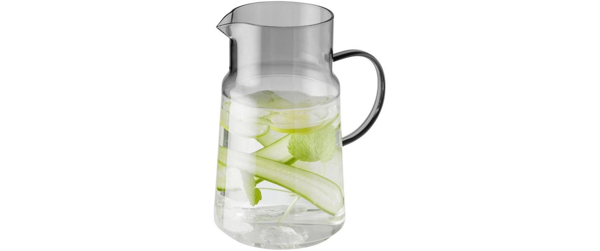 Image of APS Wasserkaraffe "Ø 13 cm, H: 23 cm, 2 Liter, Glas, Polypropylen, Silikon" Deckel aus 18/8 Edelstahl