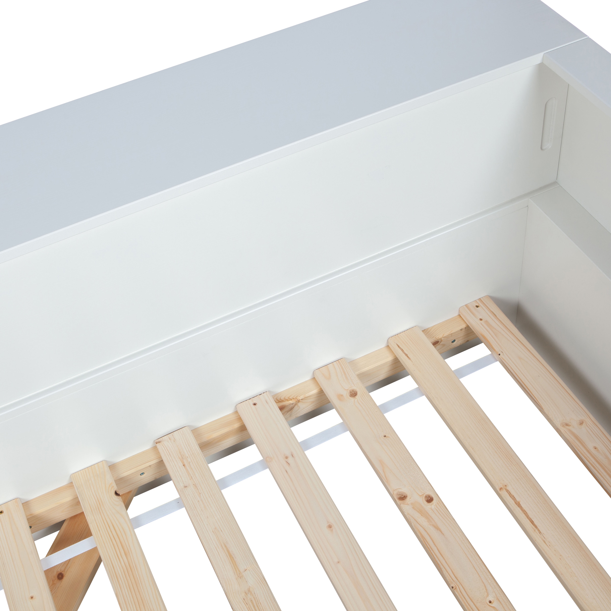 WOOOD Lit de rangement »Connect FSC®-Kiefernholz mit Schiebetür und Stauraum 213x118x60 cm« Facile à monter, dimension du matelas 90x200 cm, entretien facile
