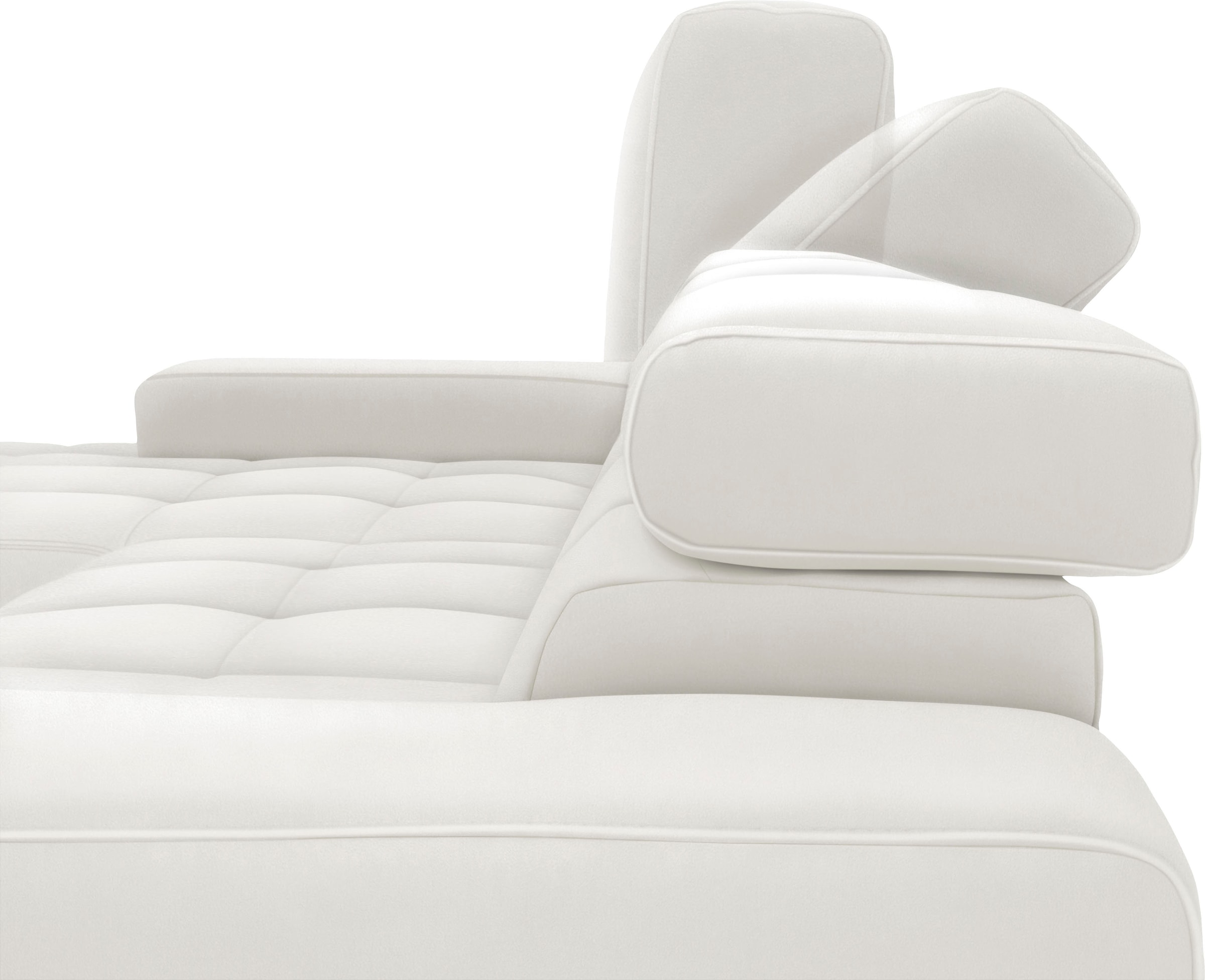 DOMO collection 2,5-Sitzer »Cunelli zeitlos und elegant, moderne Sitznähte als Designelement,«, wahlweise mit 6-fach verstellbaren Kopfteilen, fester Sitzkomfort