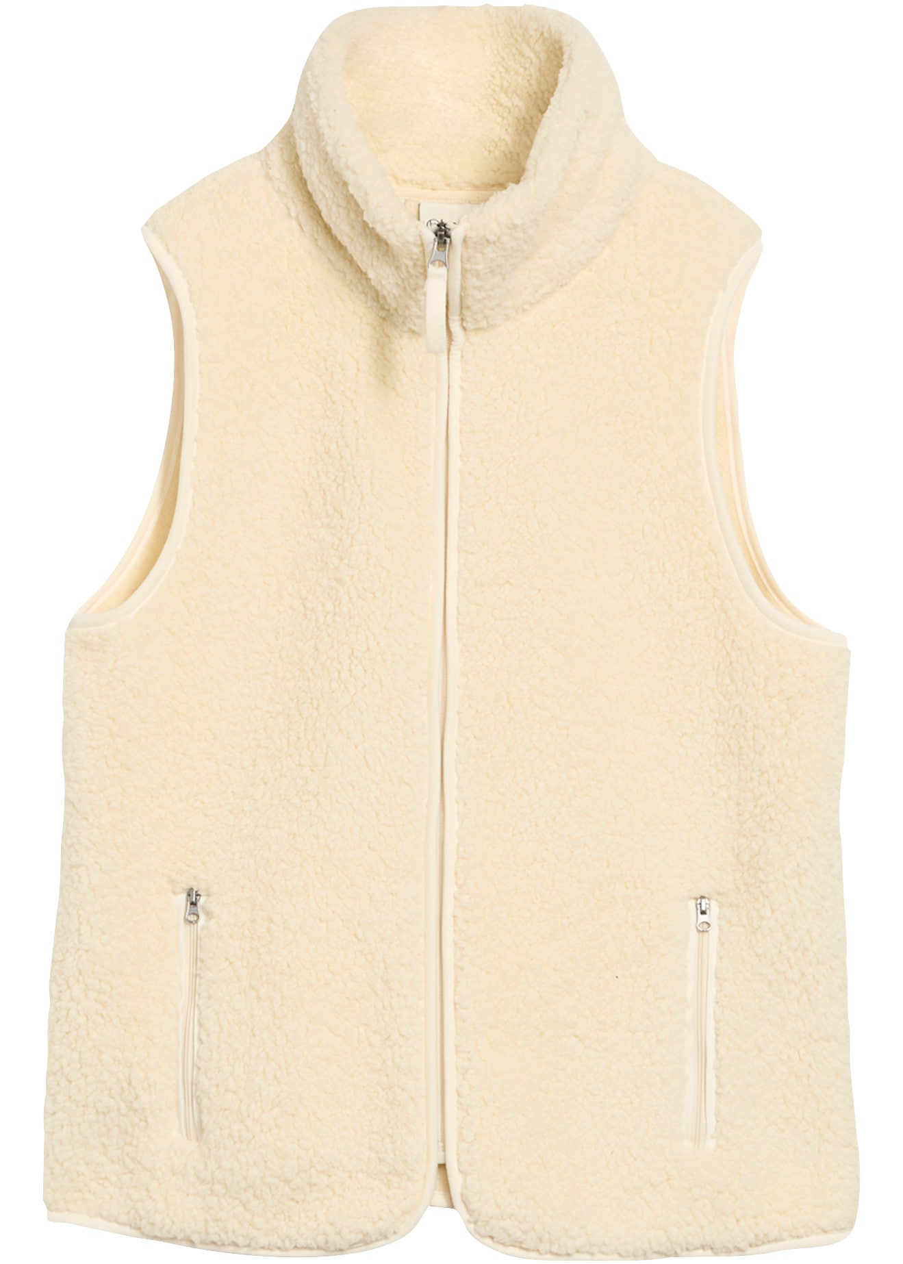 bonprix Plüschweste lässig geschnitten, in Teddy-Optik, im Casual-Stil, aus Polyester