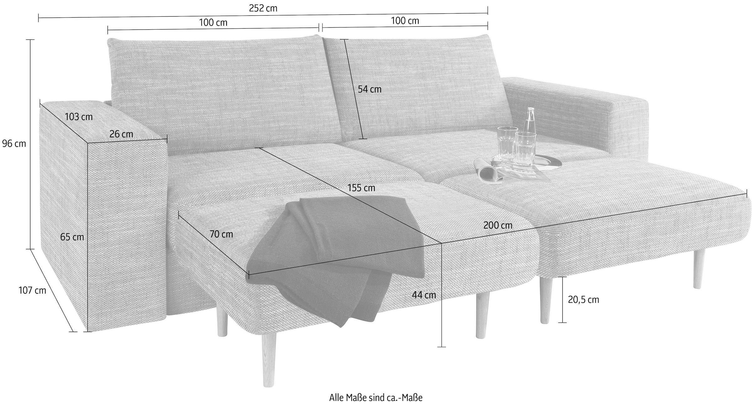 LOOKS by Wolfgang Joop 4-Sitzer »Looksv«, Verwandlungssofa: aus Sofa wird Sofa mit 2 Hockern