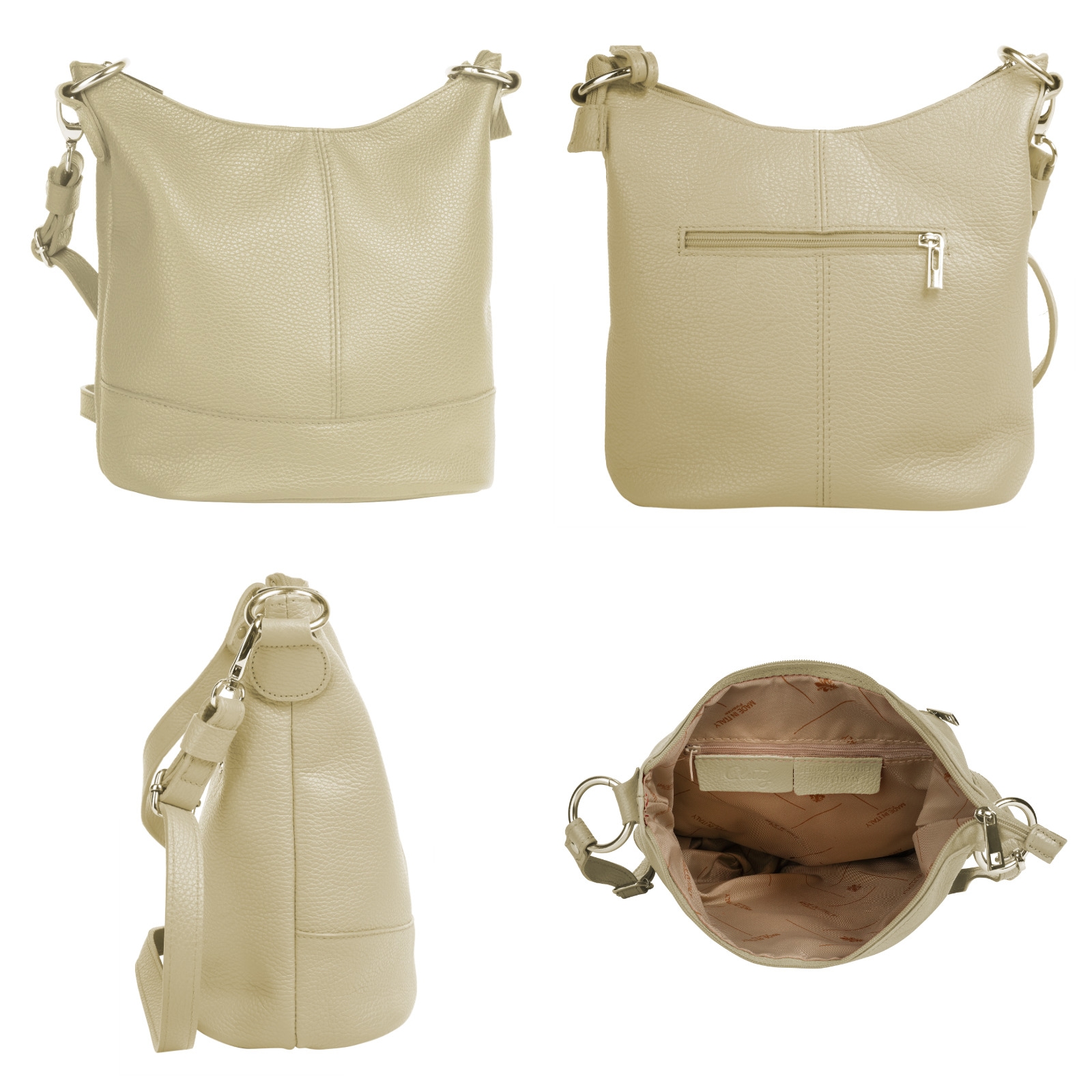 Cluty Umhängetasche, echt Leder, Made in Italy