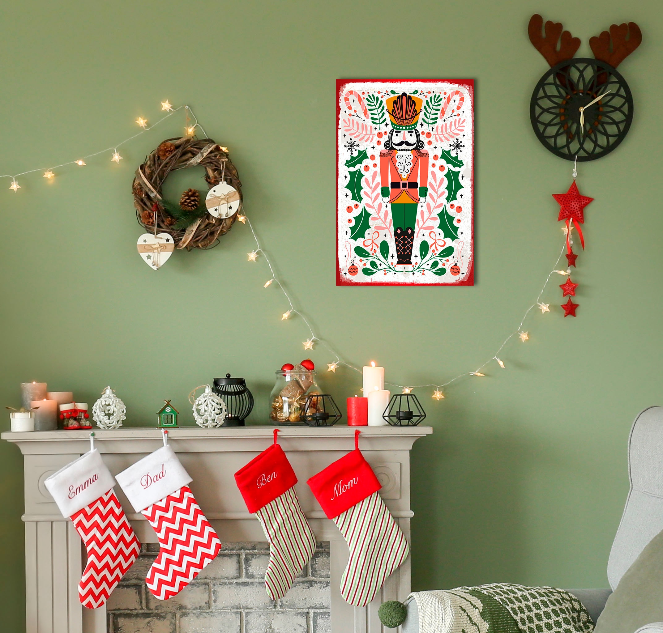 Image of queence Metallbild "Nutcracker" Weihnachten 1 Stk. tlg. Stahlschilder