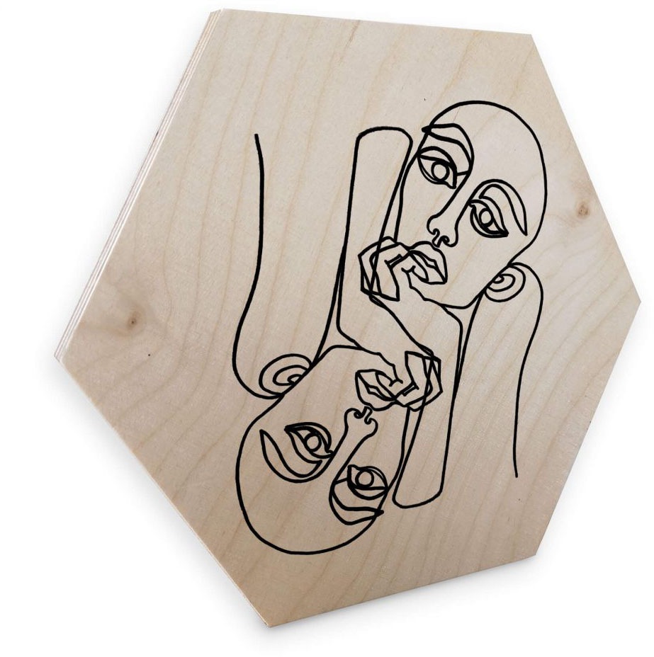 Image of Wall-Art Holzbild »Linework Holzschild Boho Deko«, (1 St.) bei Ackermann Versand Schweiz